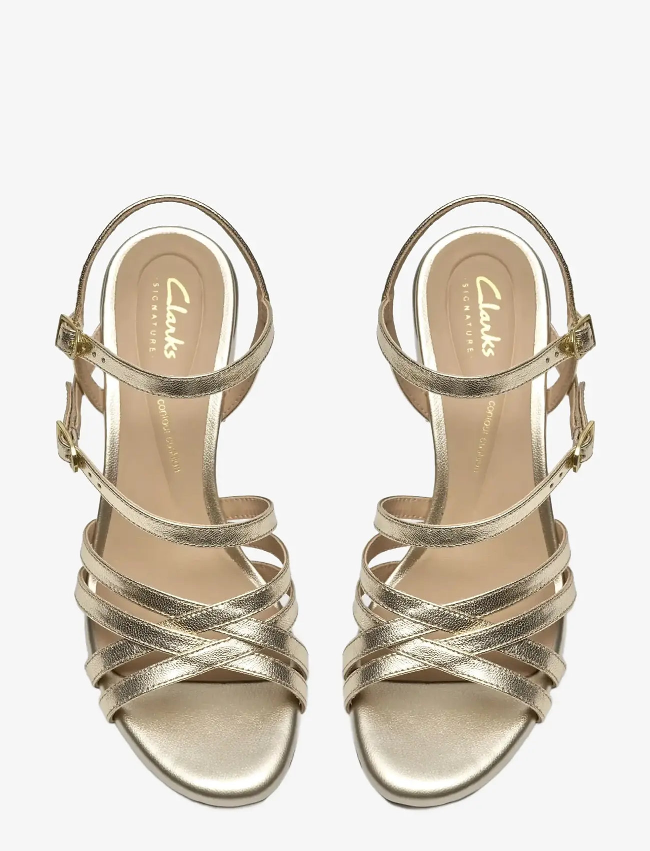 Clarks - Ezoria Strap D - sandaler med hæl - gold leather - 5