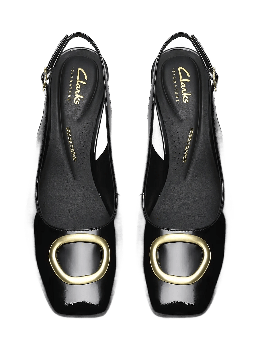 Clarks - Fernie Sling D - kontsaga slingback-kingad - black pat lea - 5