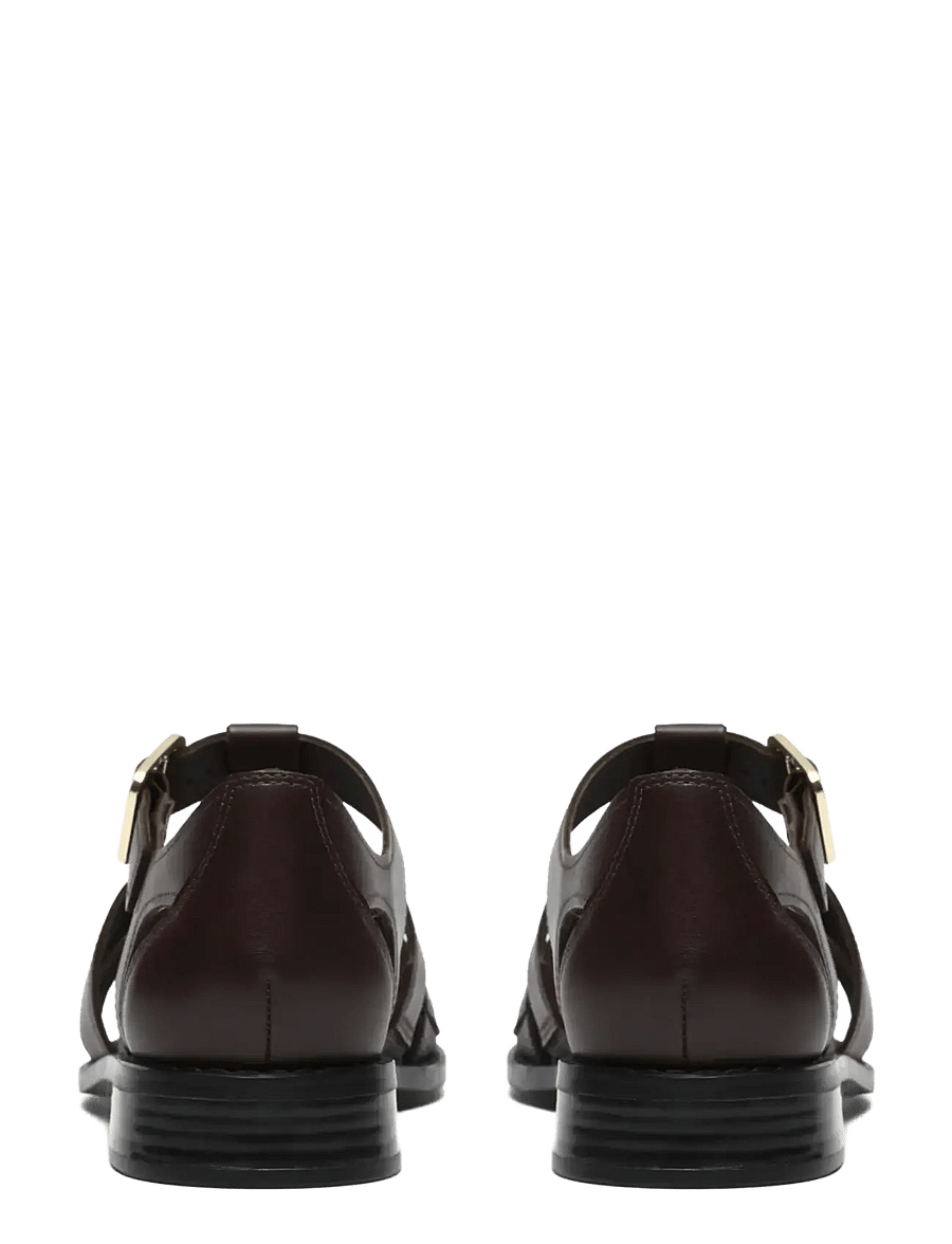 Clarks - Hana Sun D - flache sandalen - dark brown lea - 1