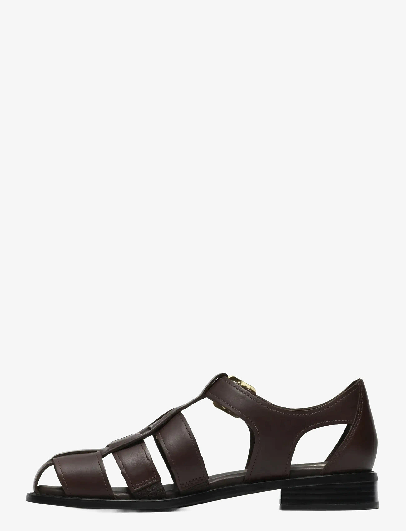 Clarks - Hana Sun D - platta sandaler - dark brown lea - 3