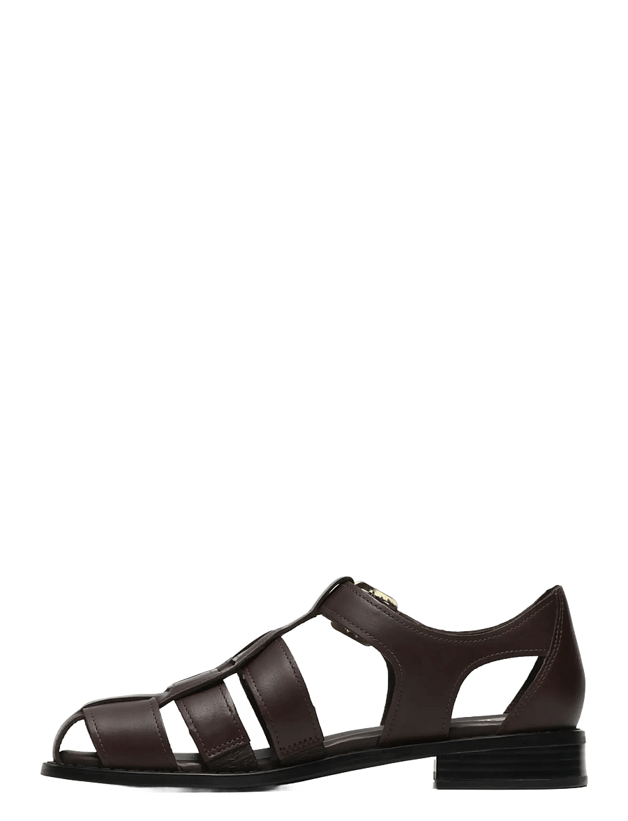 Clarks - Hana Sun D - flache sandalen - dark brown lea - 3