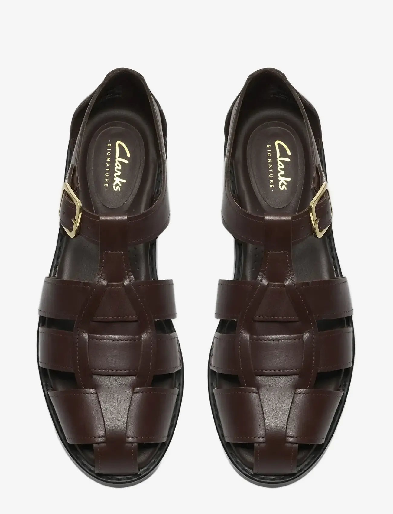 Clarks - Hana Sun D - platta sandaler - dark brown lea - 5