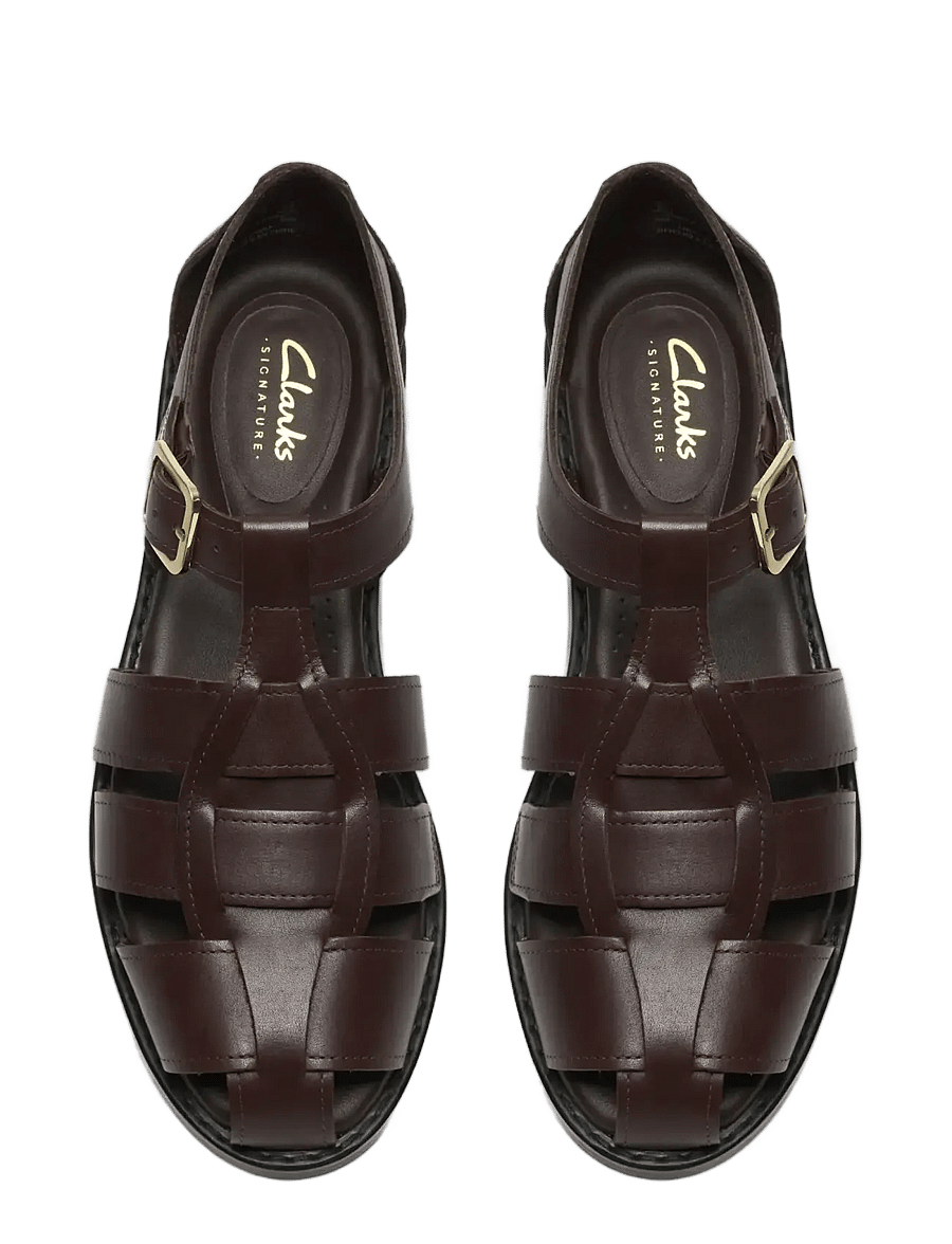 Clarks - Hana Sun D - flache sandalen - dark brown lea - 5