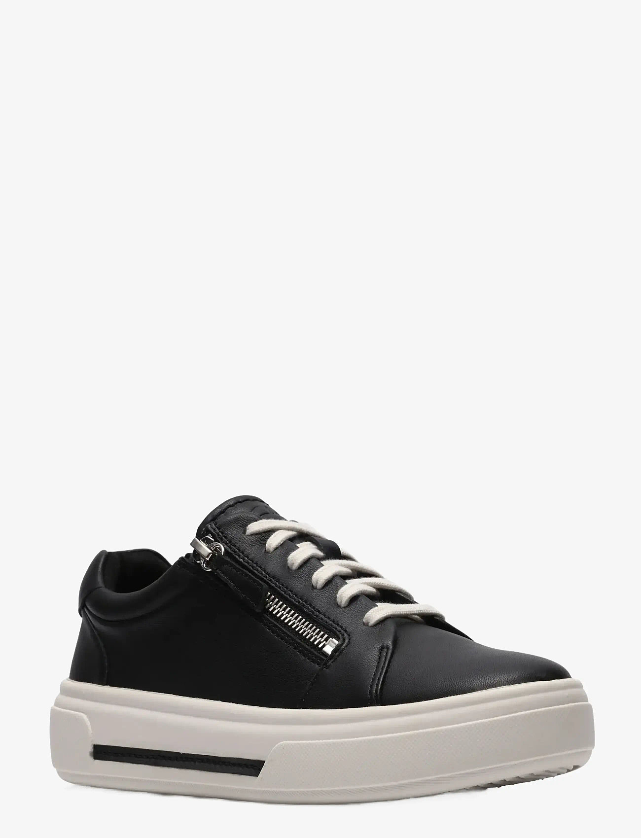 Clarks - Hollyrose Zip D - lave sneakers - black leather - 2