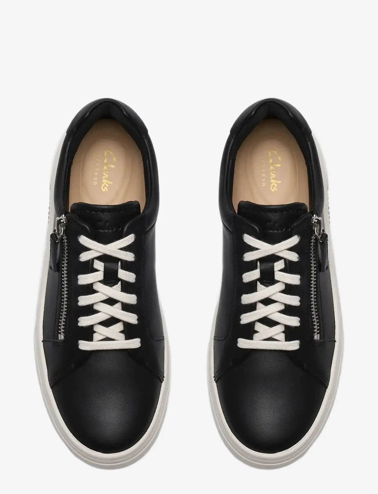 Clarks - Hollyrose Zip D - lave sneakers - black leather - 5