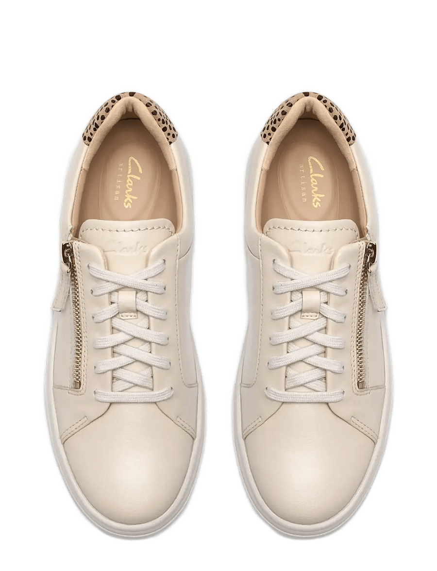 Clarks - Hollyrose Zip D - låga sneakers - cream multi - 5