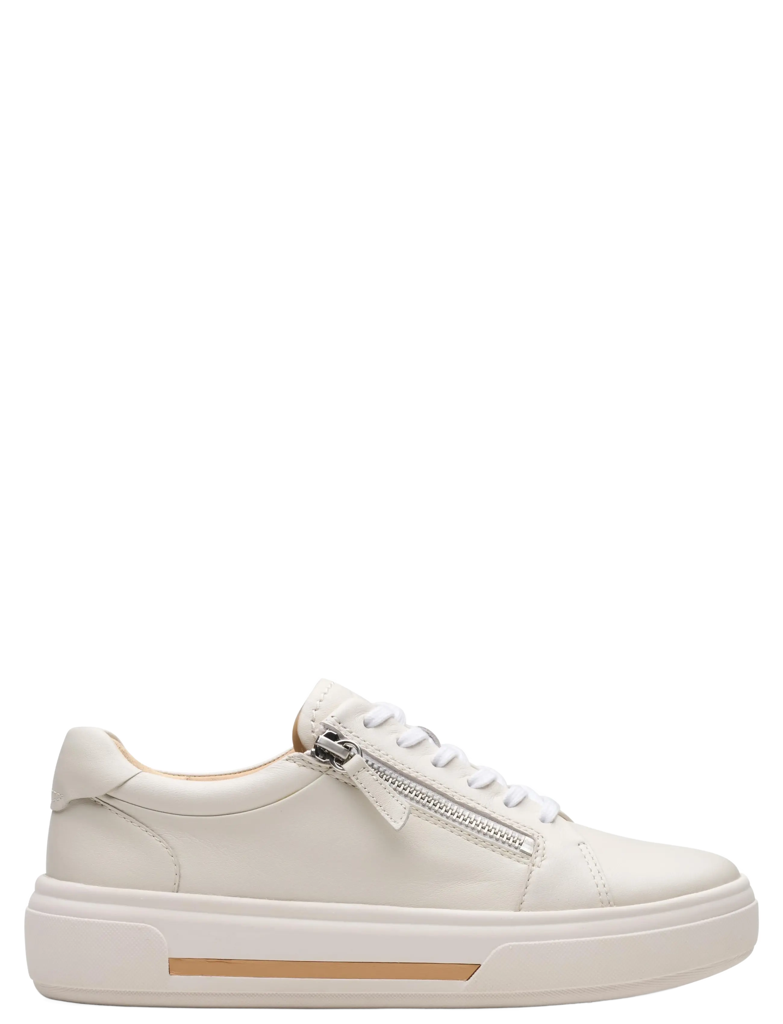 Clarks Hollyrose Zip D, Kvinder, Lynlås Plateau Sneakers, Hvid, Str: 41