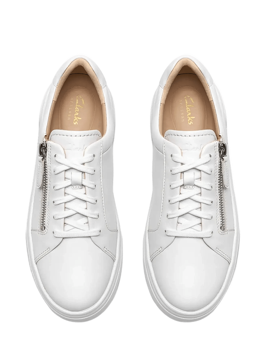 Clarks - Hollyrose Zip D - confirmation - white leather - 5