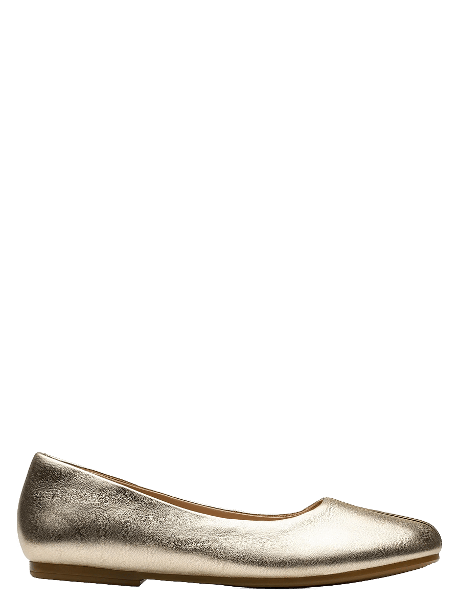 Clarks - Livia Lily D - mados tendencijos - gold leather - 2