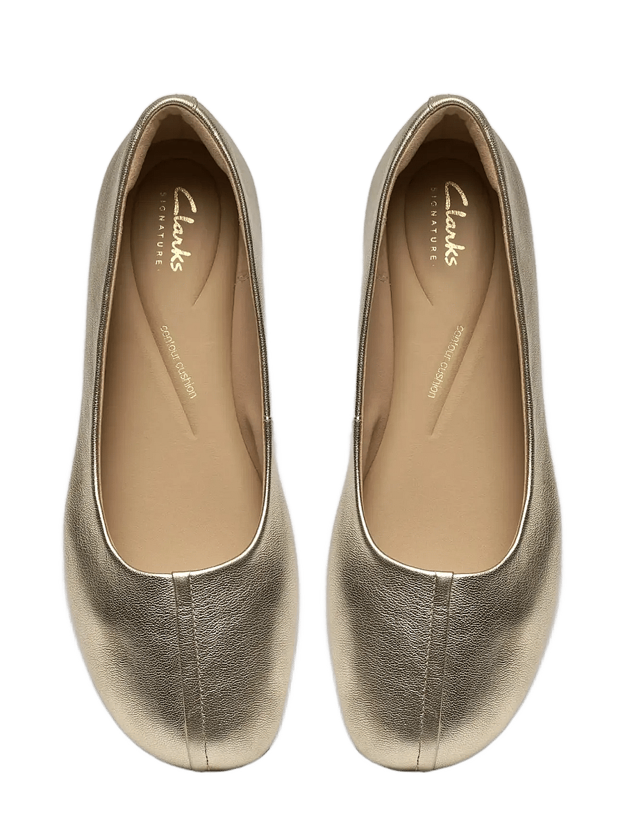 Clarks - Livia Lily D - mados tendencijos - gold leather - 5