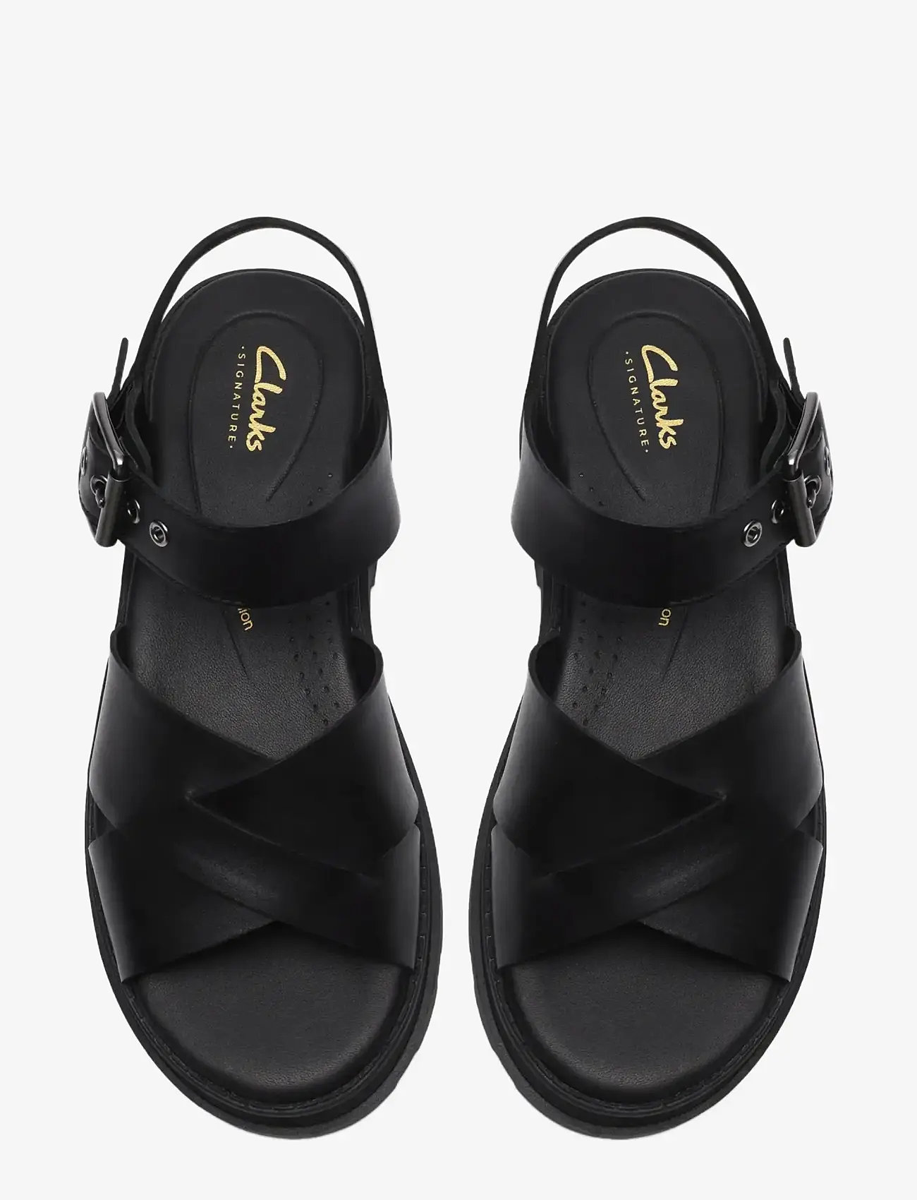 Clarks - Orinoco3 Cross D - flat sandals - black leather - 1