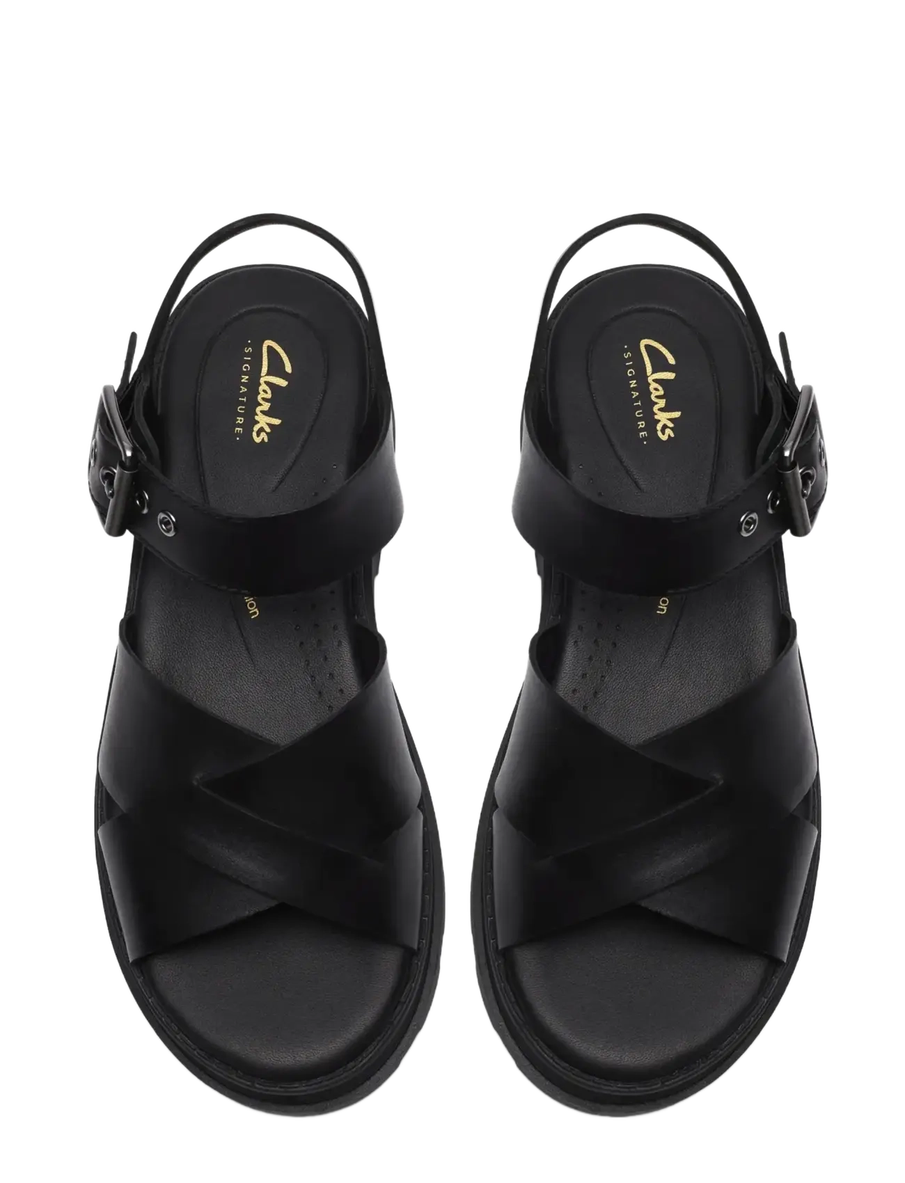 Clarks - Orinoco3 Cross D - flat sandals - black leather - 1