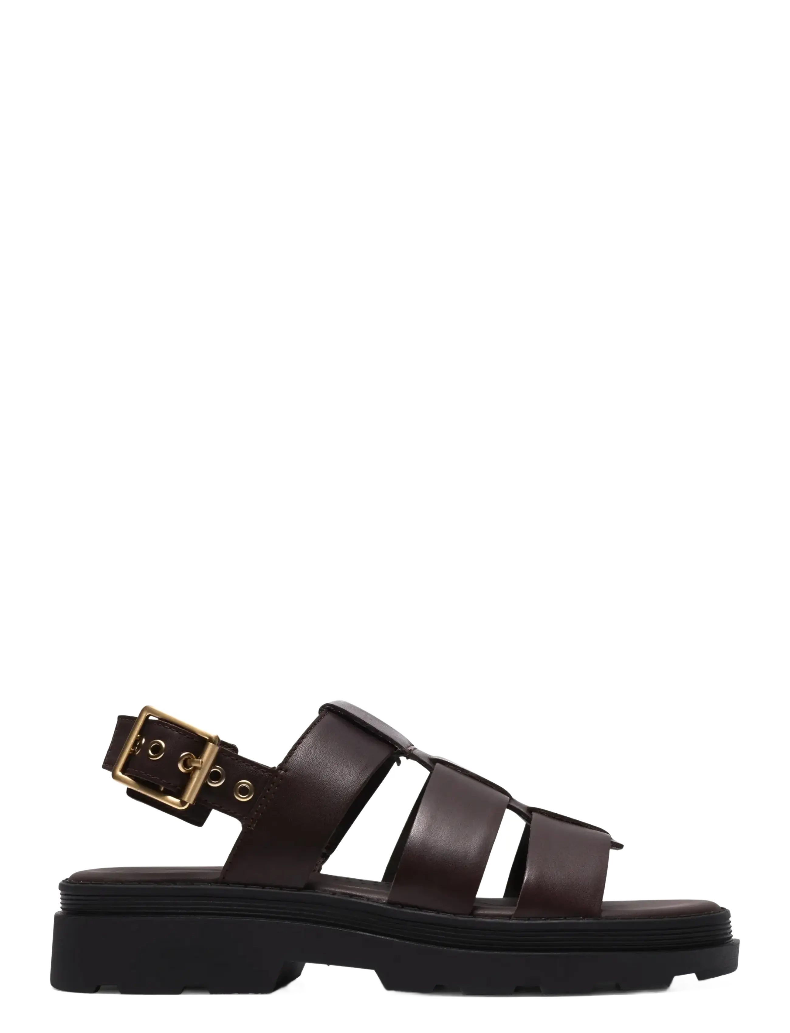 Clarks Orinoco3 Strap D - Sko - DARK BROWN LEA / black