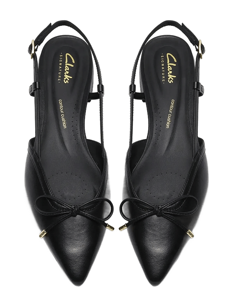 Clarks - Sensa15 Bow D - platta slingbacks - black leather - 5