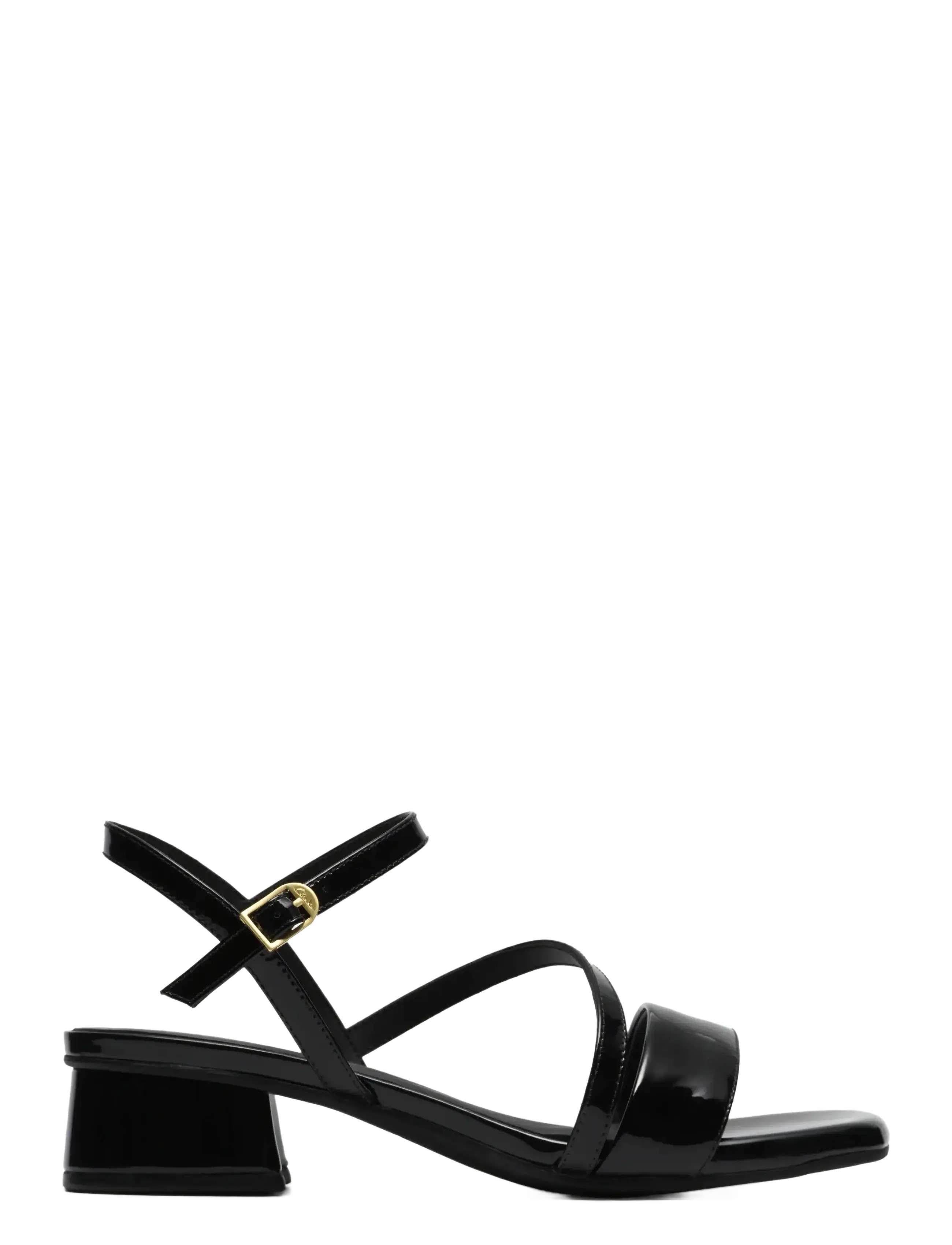 Clarks - Serina35 Strap D - sandały na obcasie - black pat - 2