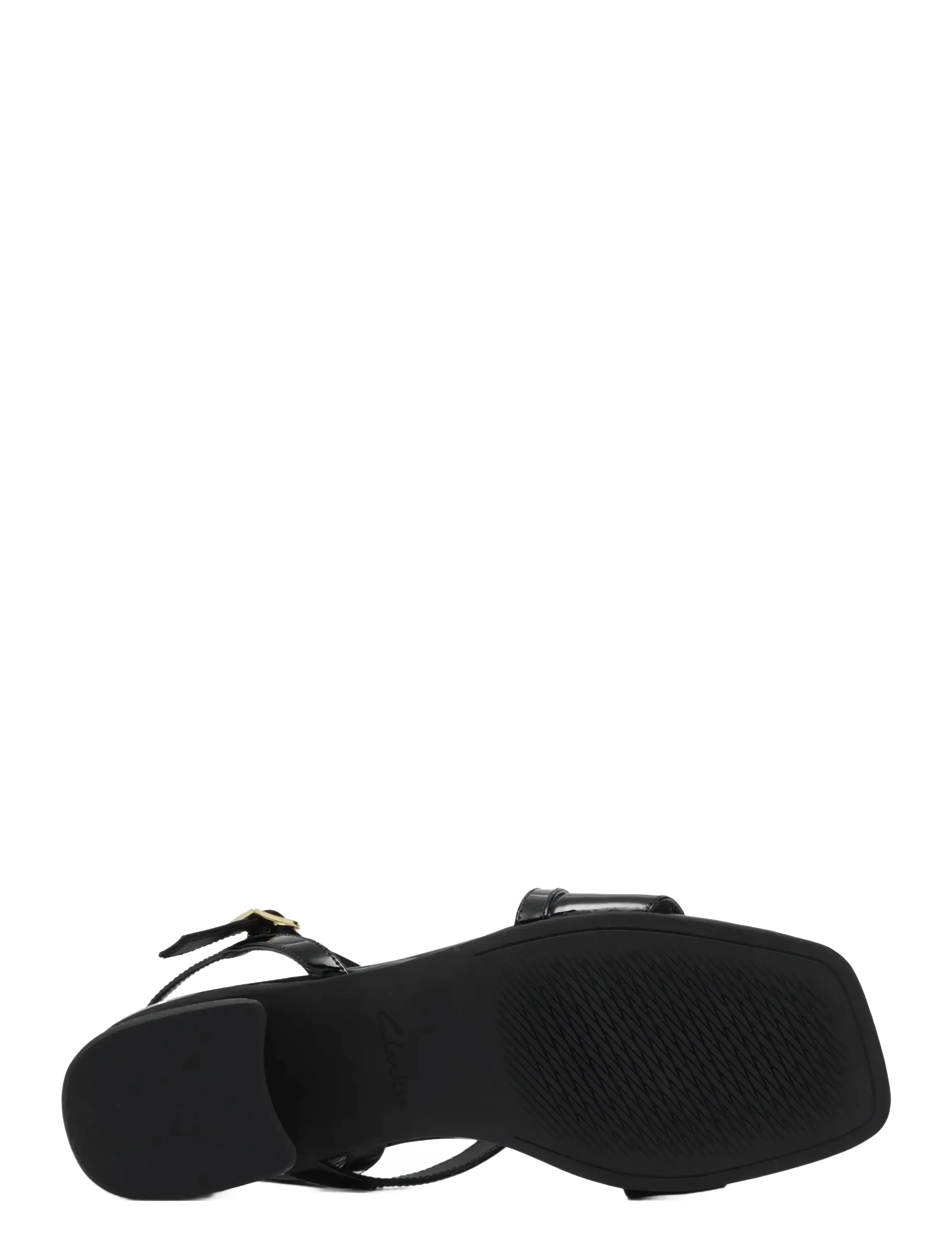 Clarks - Serina35 Strap D - sandały na obcasie - black pat - 4