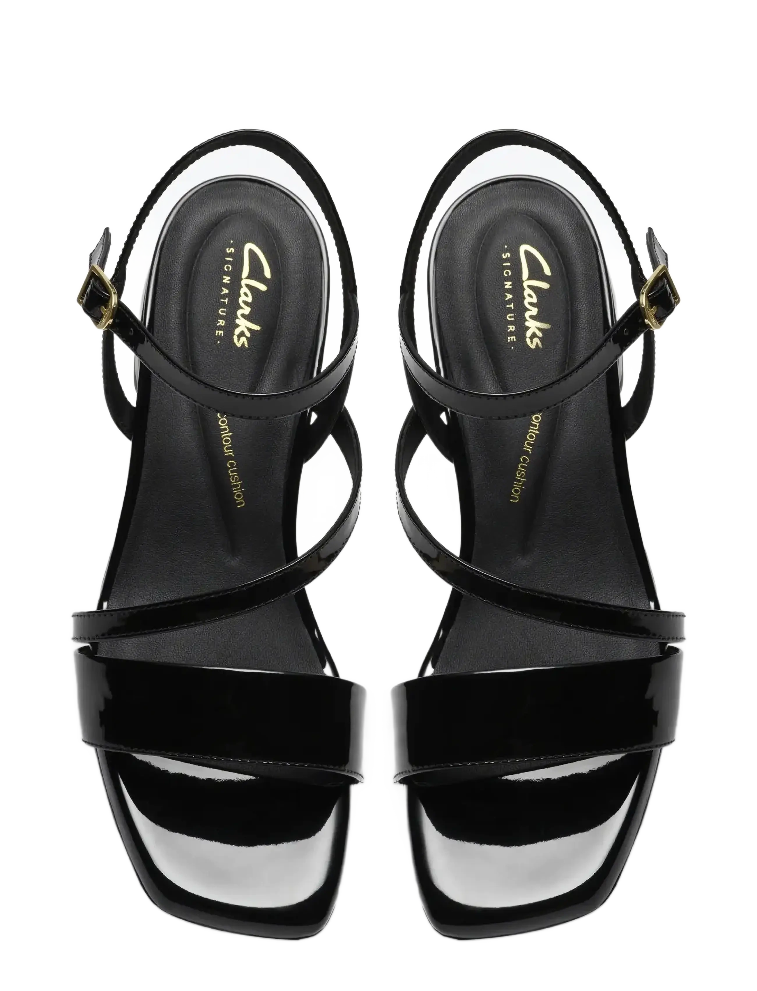Clarks - Serina35 Strap D - sandały na obcasie - black pat - 5