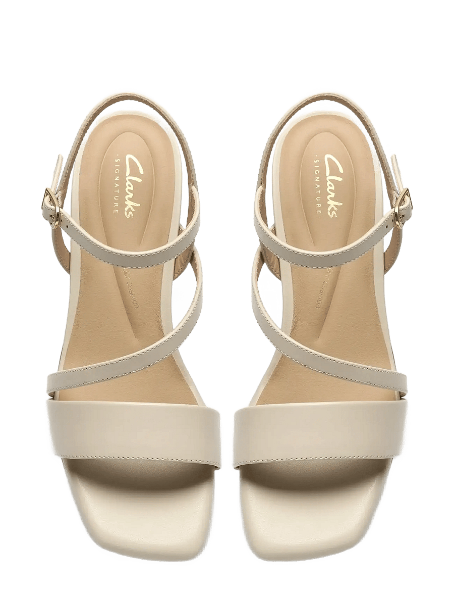 Clarks - Serina35 Strap D - sandaler med hæl - cream leather - 5