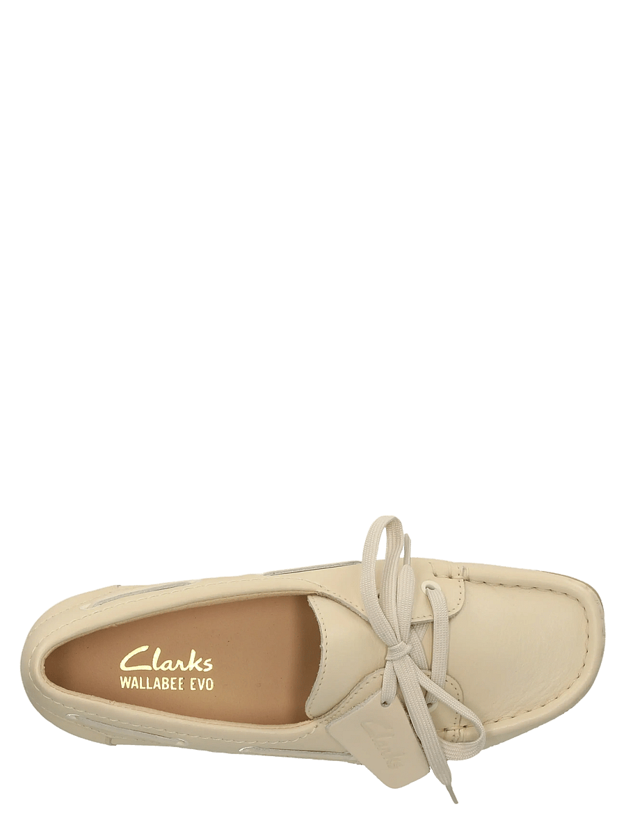 Clarks - WallabeeEVOSea D - seglarskor - cream leather - 2