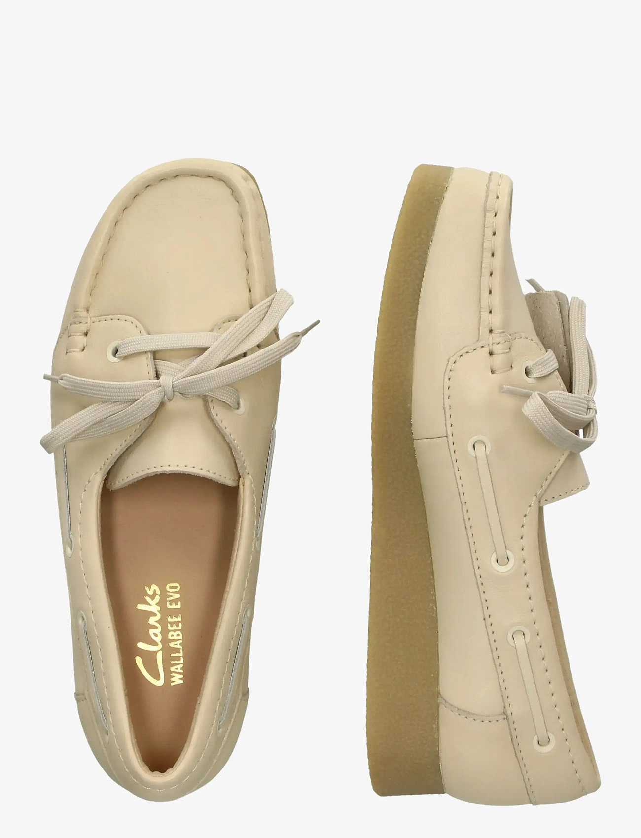 Clarks - WallabeeEVOSea D - seilersko - cream leather - 5