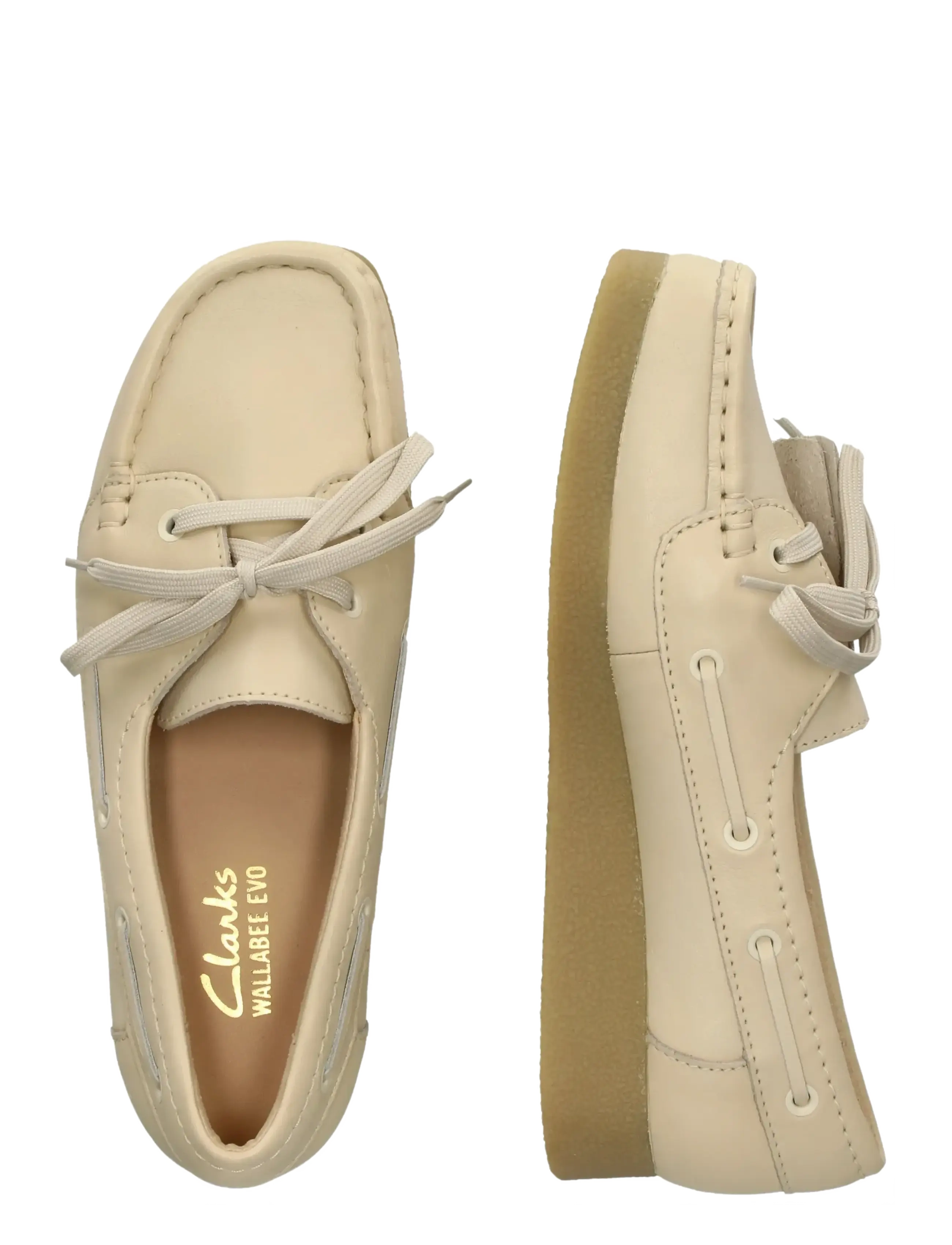 Clarks - WallabeeEVOSea D - cream leather - 5