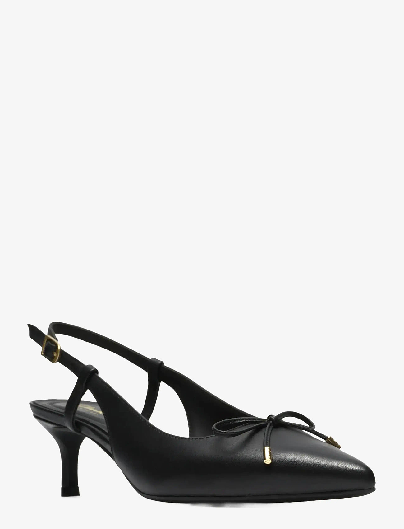 Clarks - Zarey Bow D - högklackade slingbacks - black leather - 0