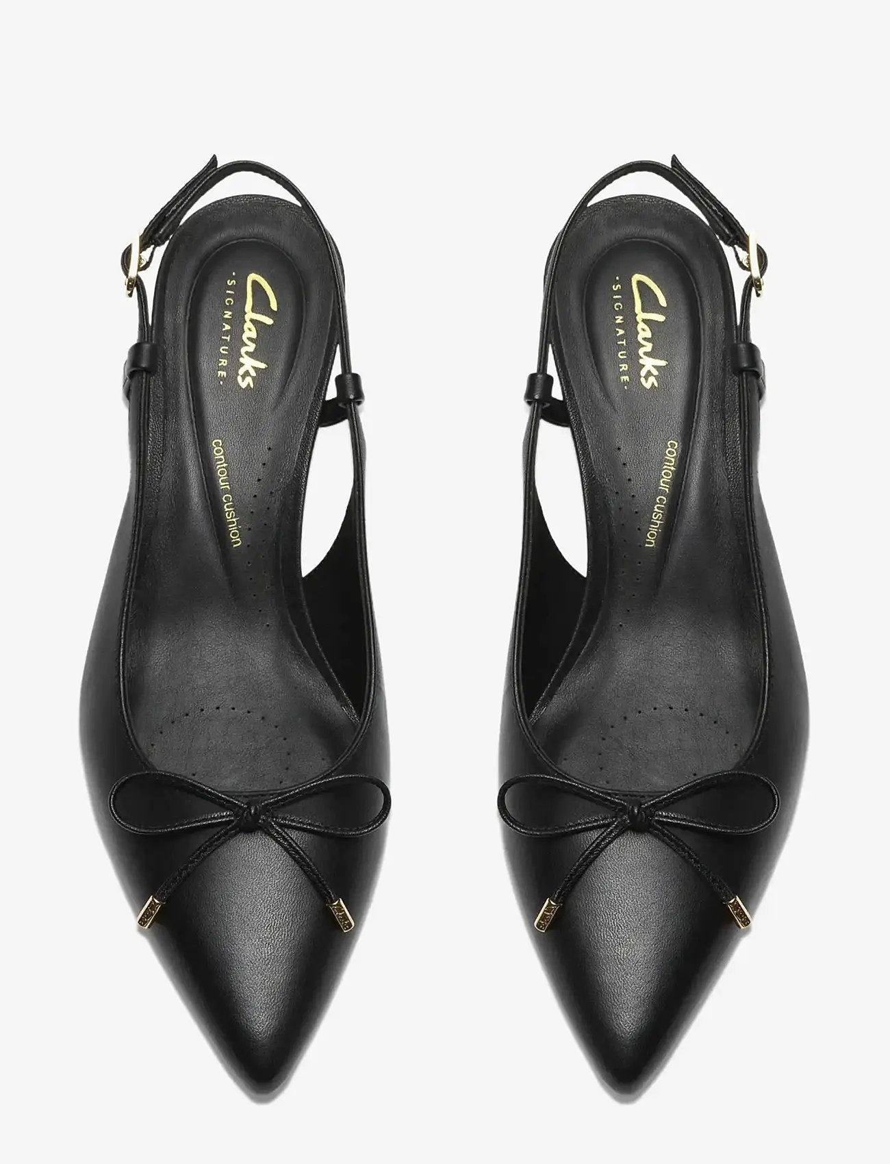 Clarks - Zarey Bow D - högklackade slingbacks - black leather - 5