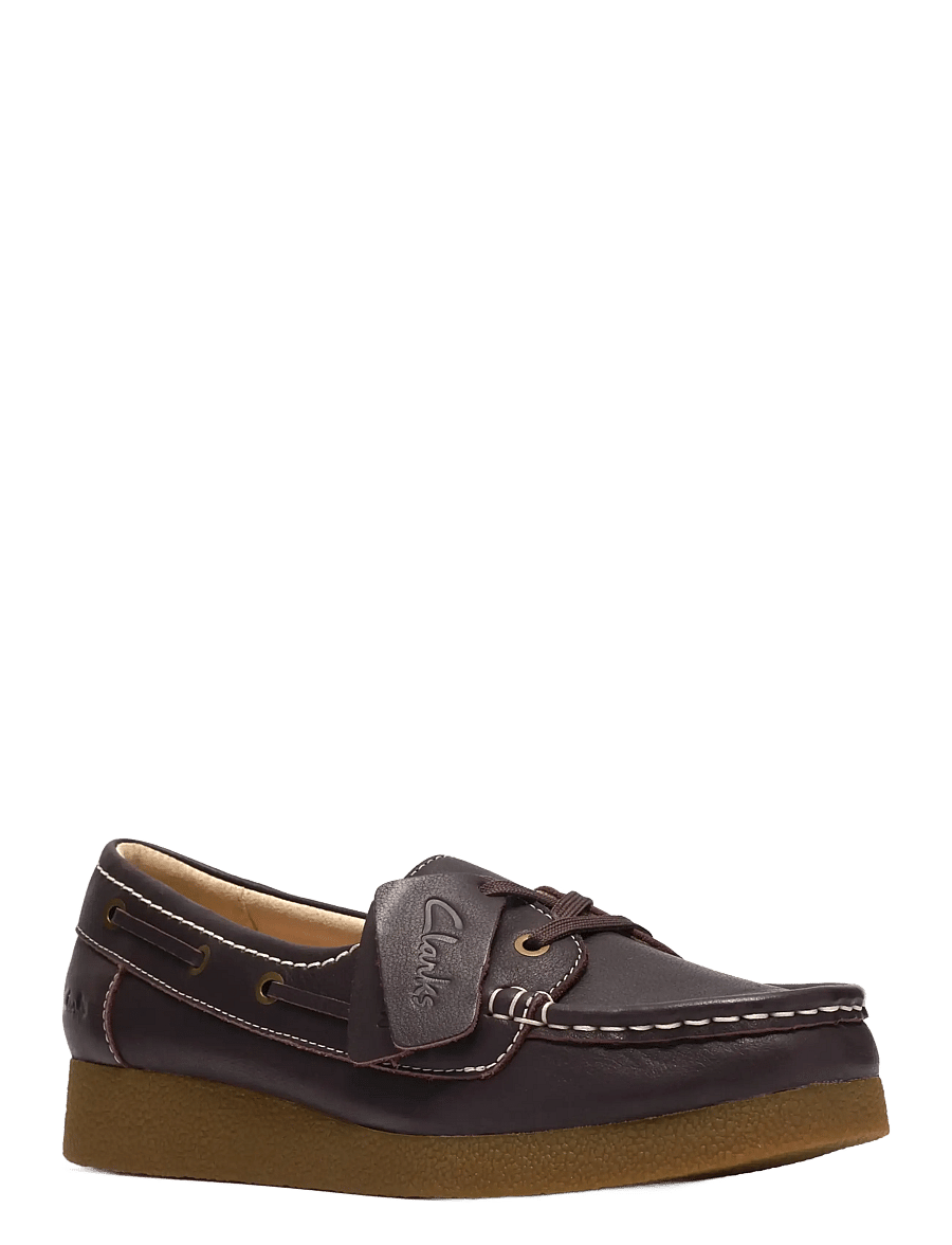 Clarks - WallabeeEVOSea D - apavi bez aizdares - dark brown lea - 2