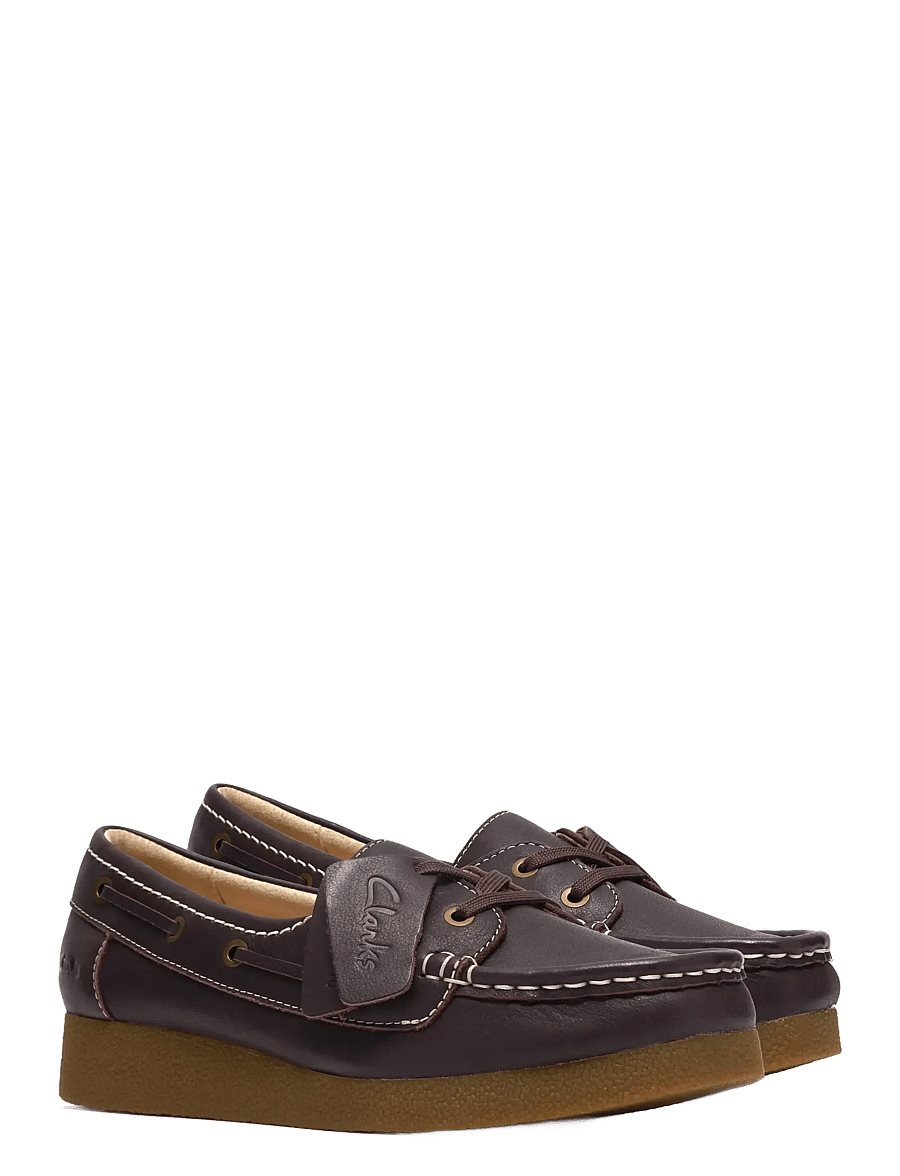 Clarks - WallabeeEVOSea D - apavi bez aizdares - dark brown lea - 5