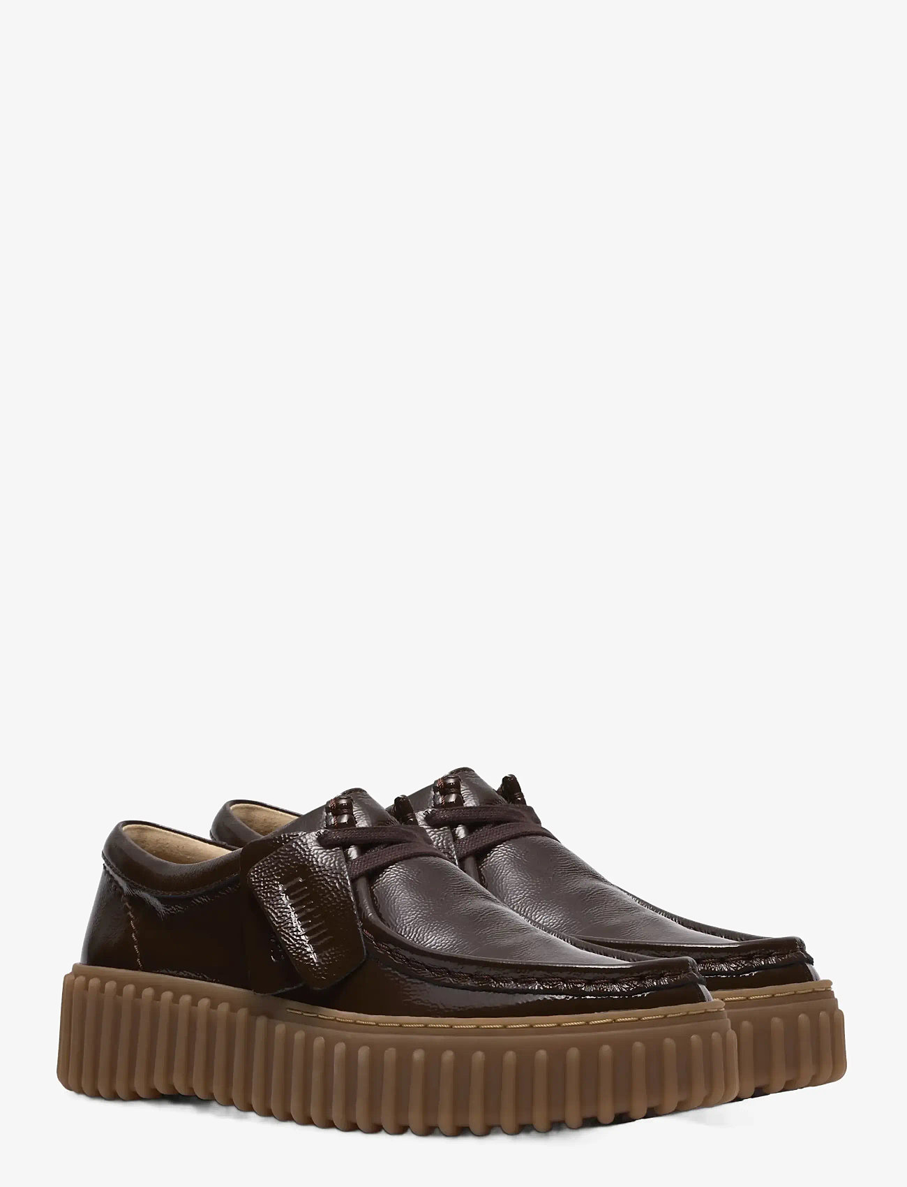 Clarks - Torhill Bee D - mode trends - dark brown pat - 1