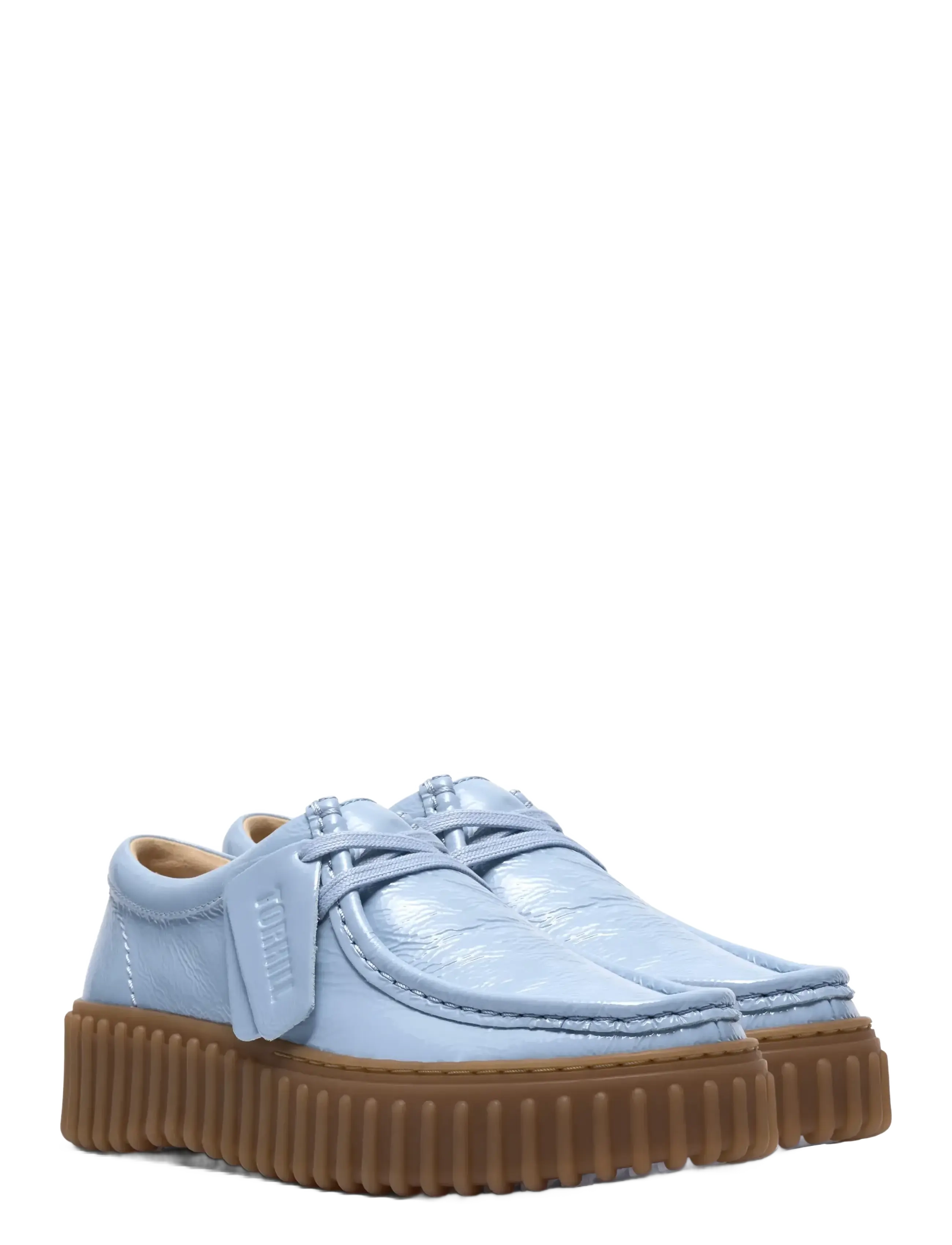 Clarks - Torhill Bee D - heeled loafers - lgt blue pat lea - 5