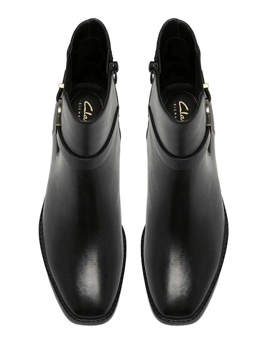 Clarks - Wrenn Buckle D - stiefeletten mit absatz - black leather - 5