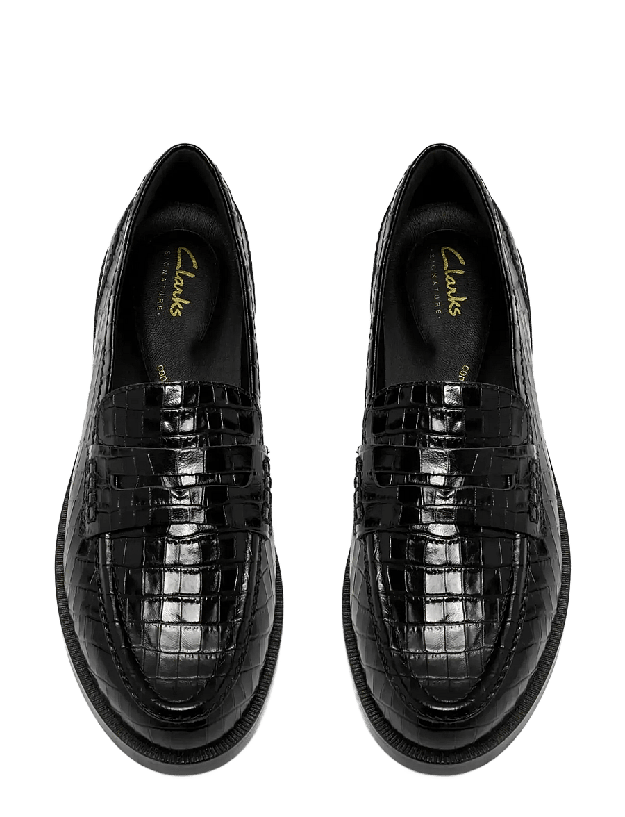 Clarks - Straven2 Penny D - fashion trends - black croc - 5
