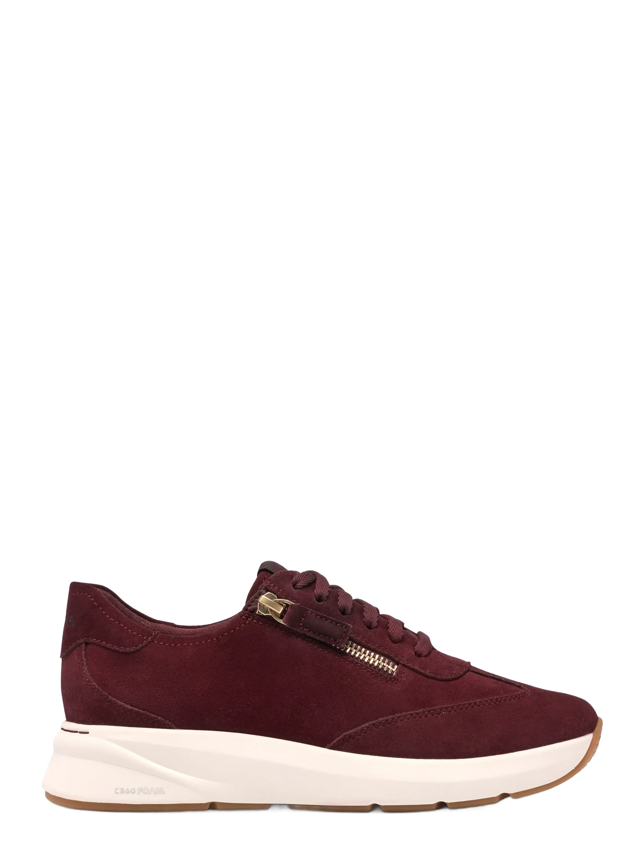 Clarks Code R Run D - Niedrige Sneaker - BURGUNDY SUEDE / burgundy
