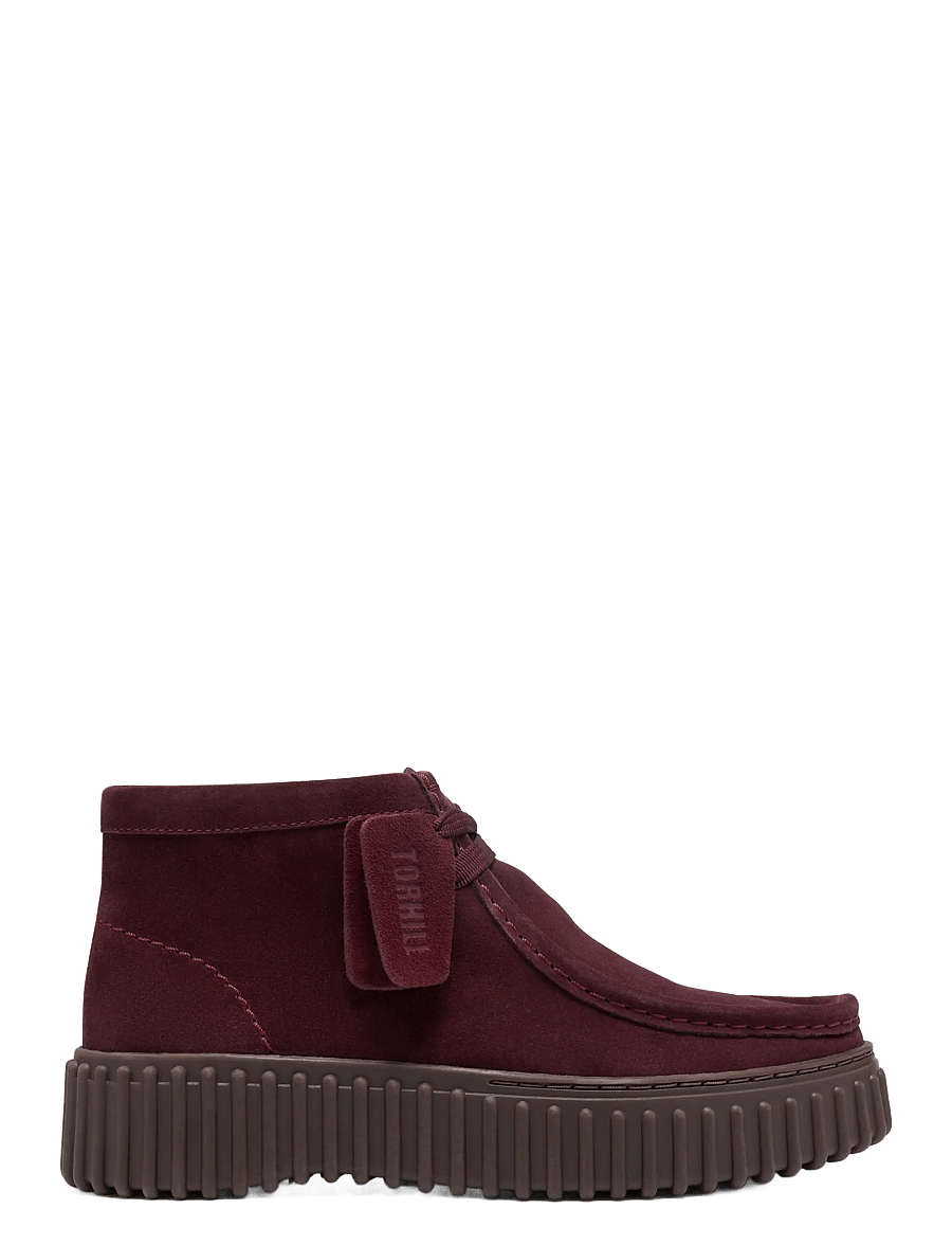 Clarks - Torhill Moss D - laced boots - burgundy suede - 0