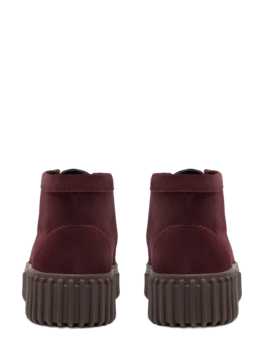 Clarks - Torhill Moss D - laced boots - burgundy suede - 1