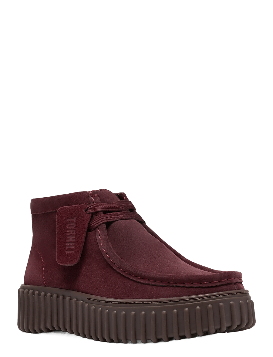 Clarks - Torhill Moss D - laced boots - burgundy suede - 2