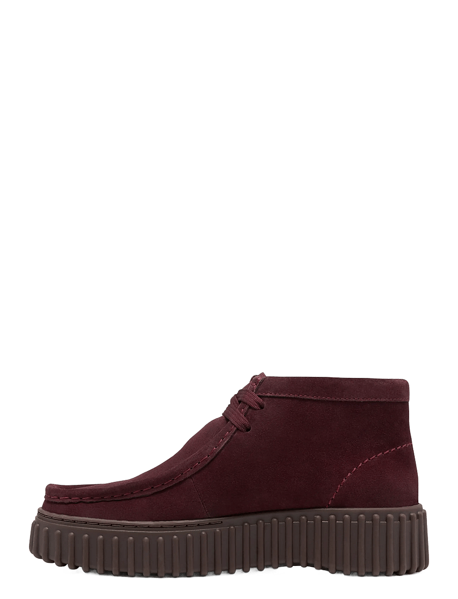 Clarks - Torhill Moss D - laced boots - burgundy suede - 3