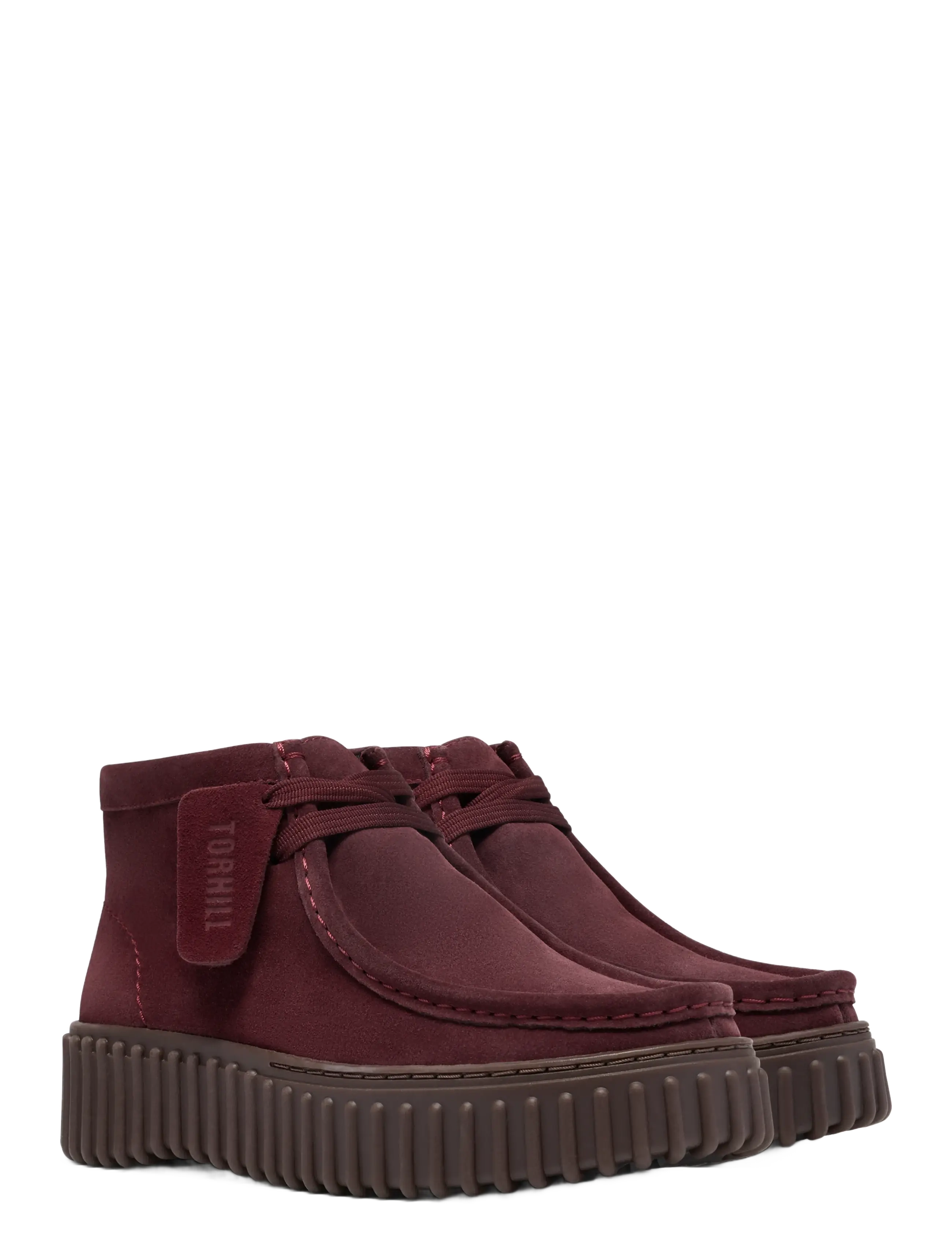 Clarks - Torhill Moss D - laced boots - burgundy suede - 5
