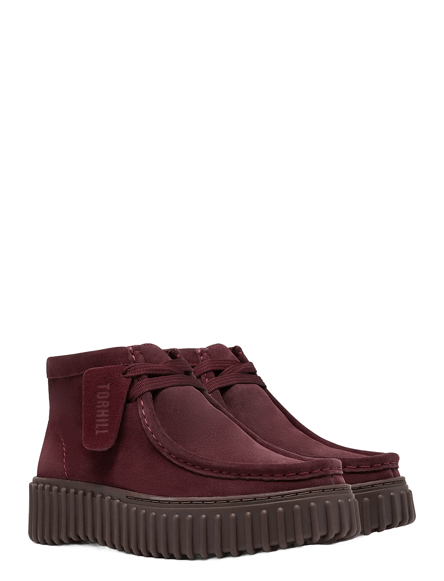 Clarks - Torhill Moss D - laced boots - burgundy suede - 5