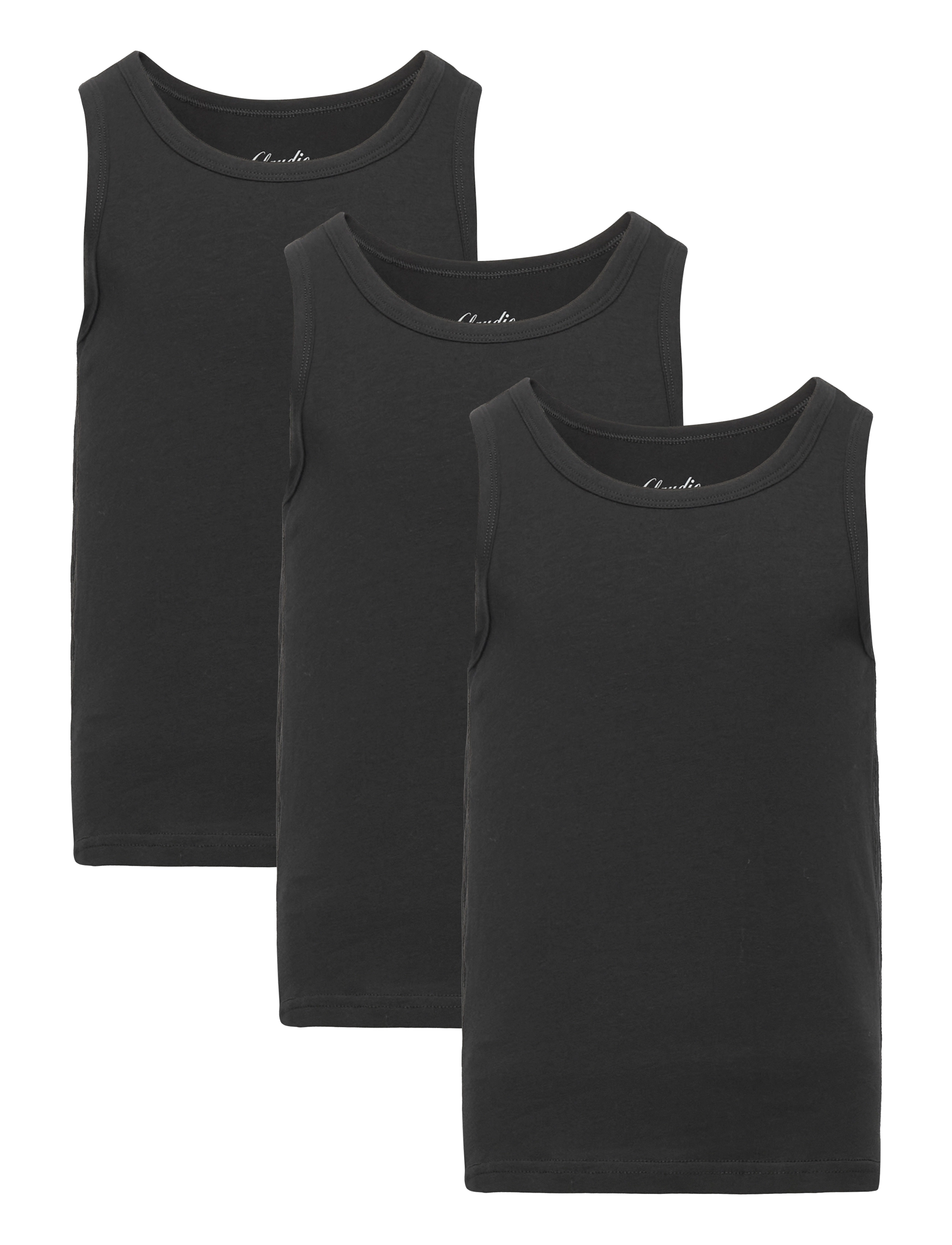 Claudio Claudio Boys 3-pack singlet - Overdele - SVART / black