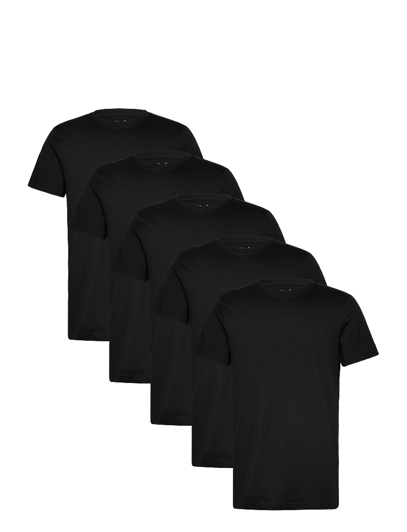 Claudio - Claudio 5-pack t-shirt cotton - t-särkide multipakk - black - 0
