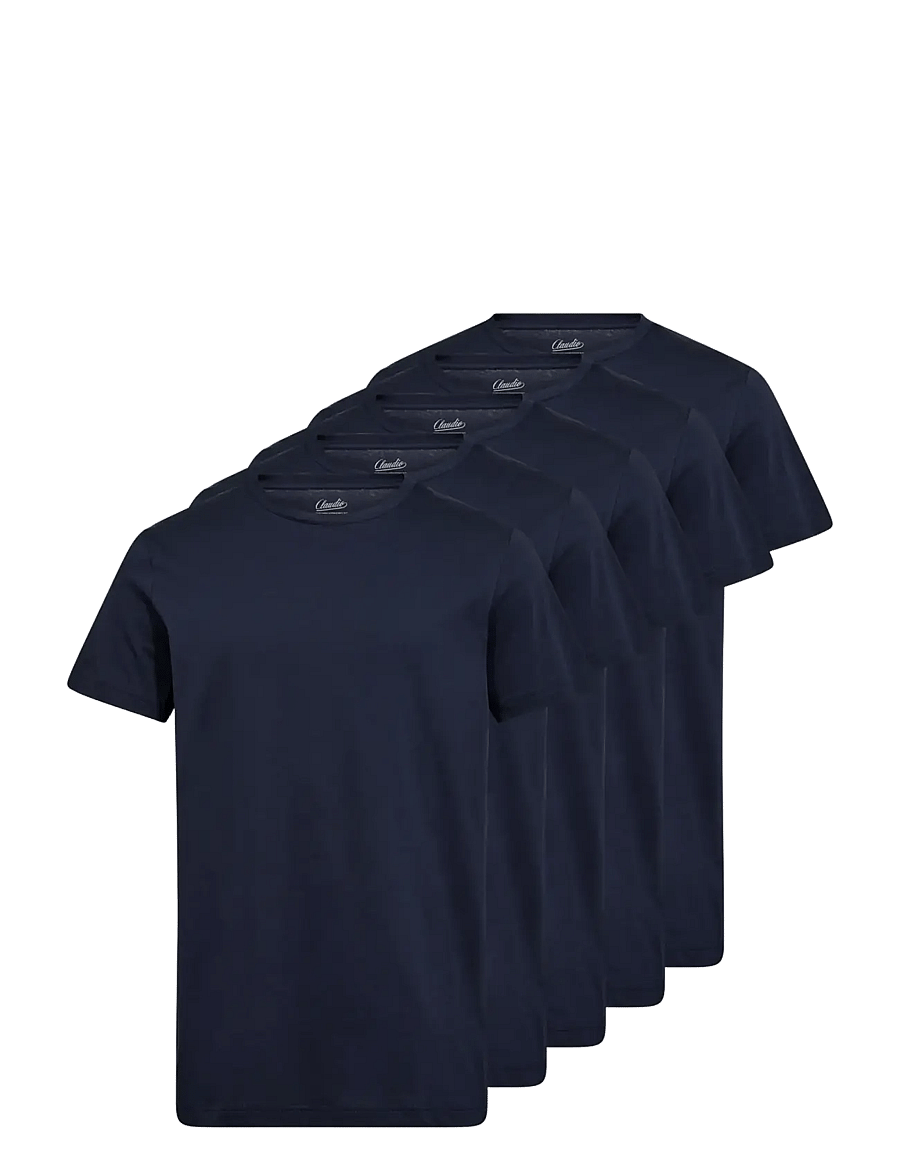 Claudio - Claudio 5-pack t-shirt cotton - t-shirts im multipack - navy - 0