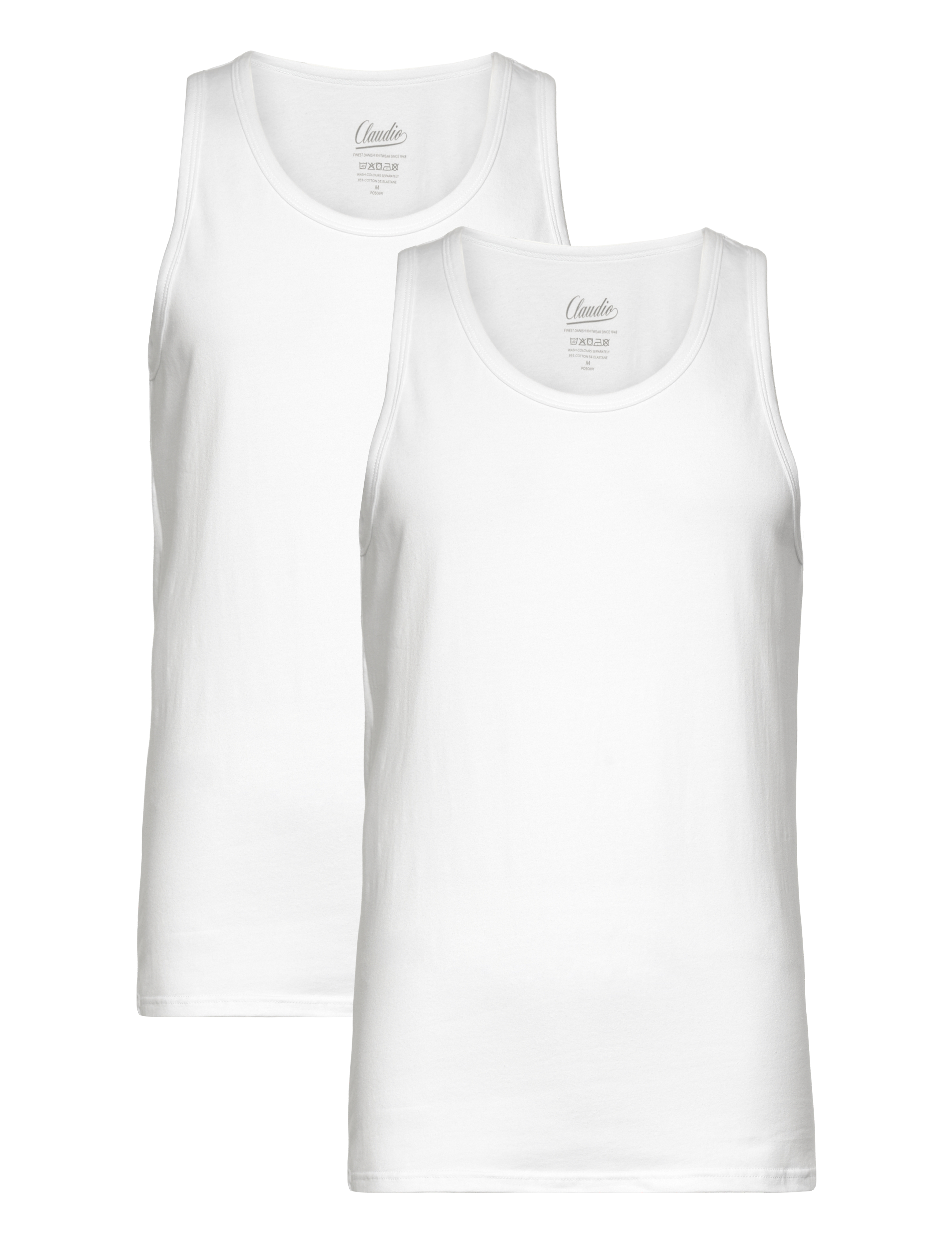 CLAUDIO Claudio 2-Pack Tanktop Baumwolle Weiß - XXL - Herren