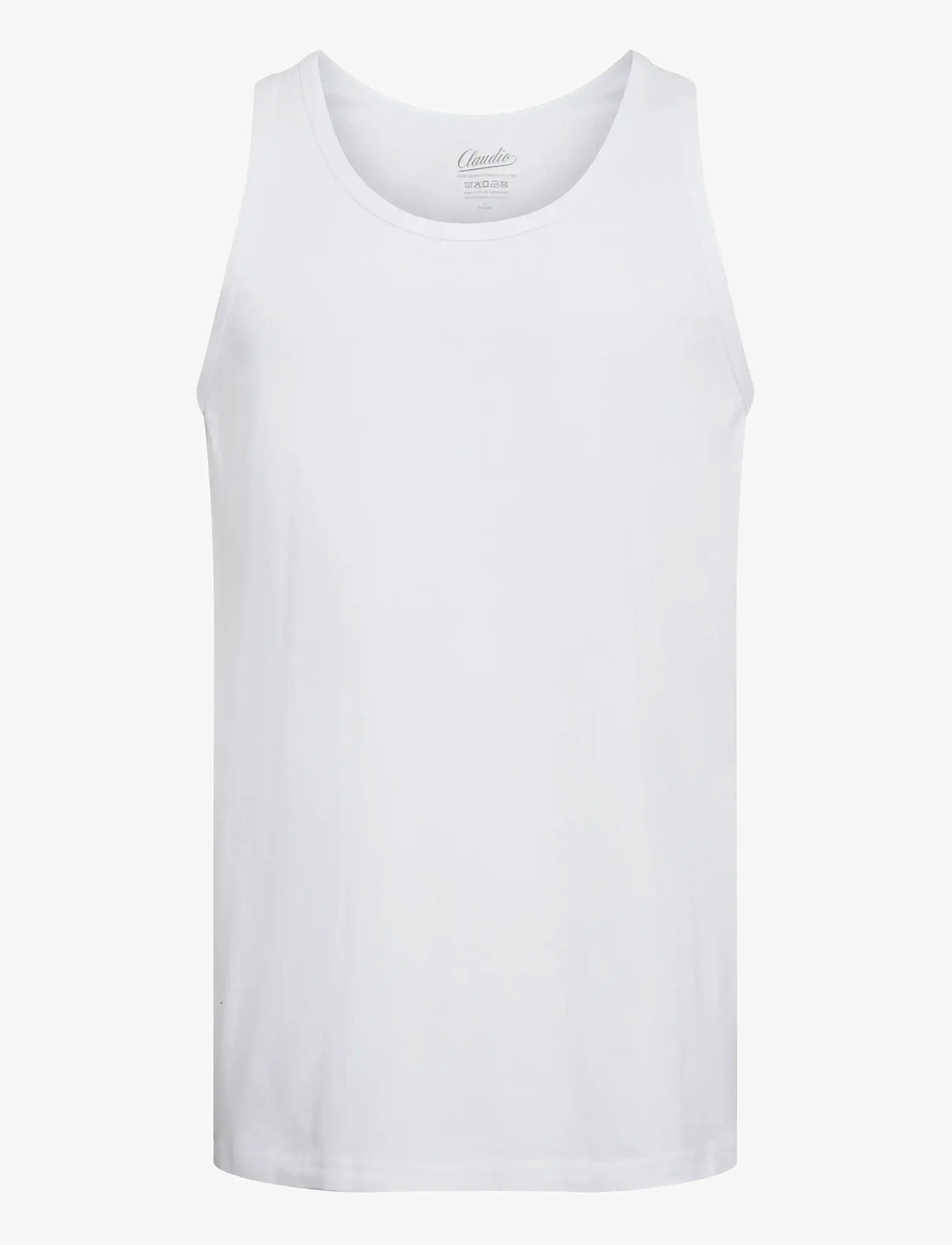 Claudio - Claudio 2-pack tanktop cotton - marškinėliai be rankovių - white - 1