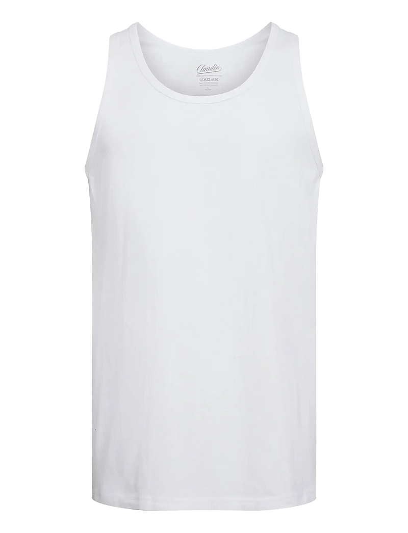 Claudio - Claudio 2-pack tanktop cotton - marškinėliai be rankovių - white - 1