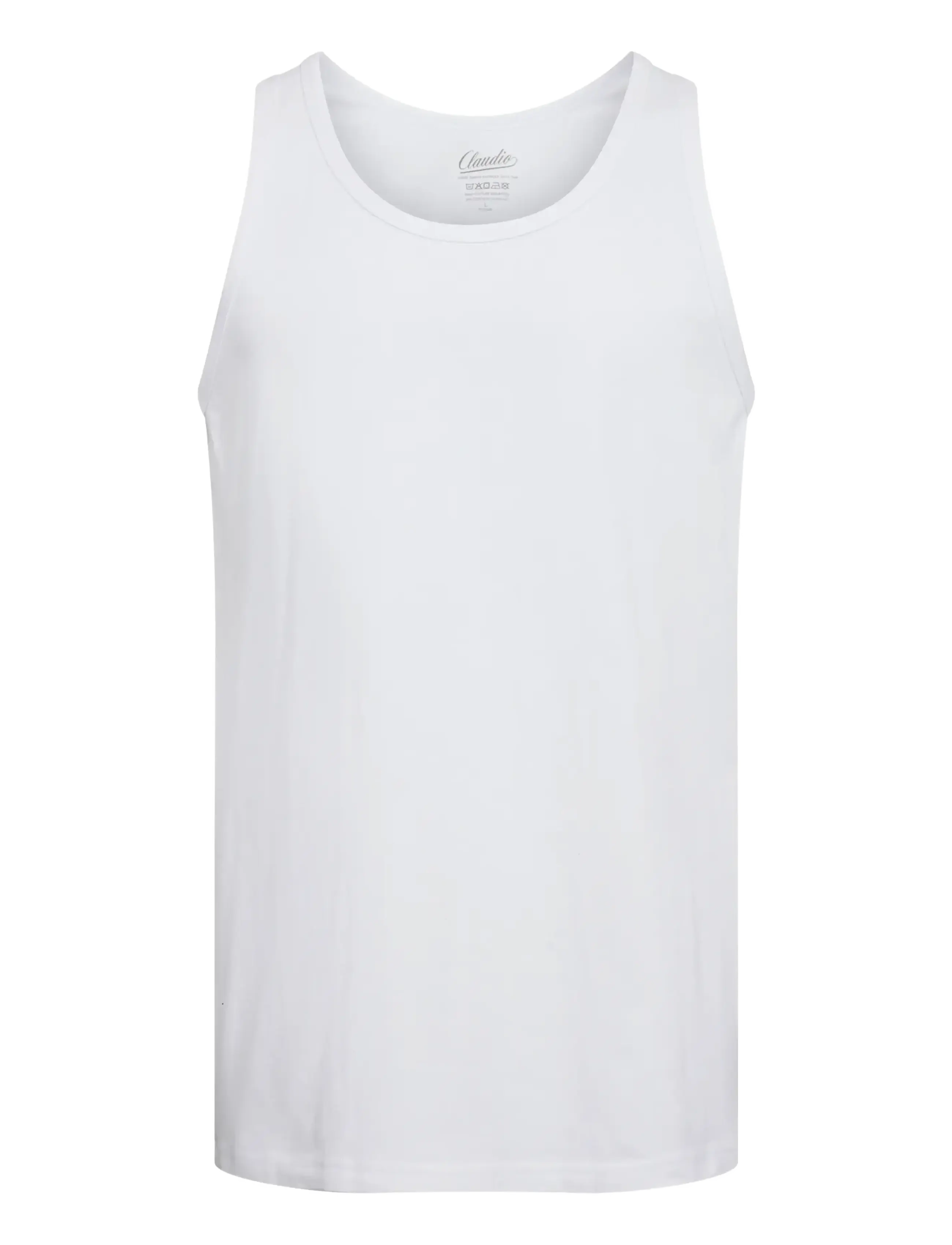 Claudio - Claudio 2-pack tanktop cotton - hlýrabolir - white - 1