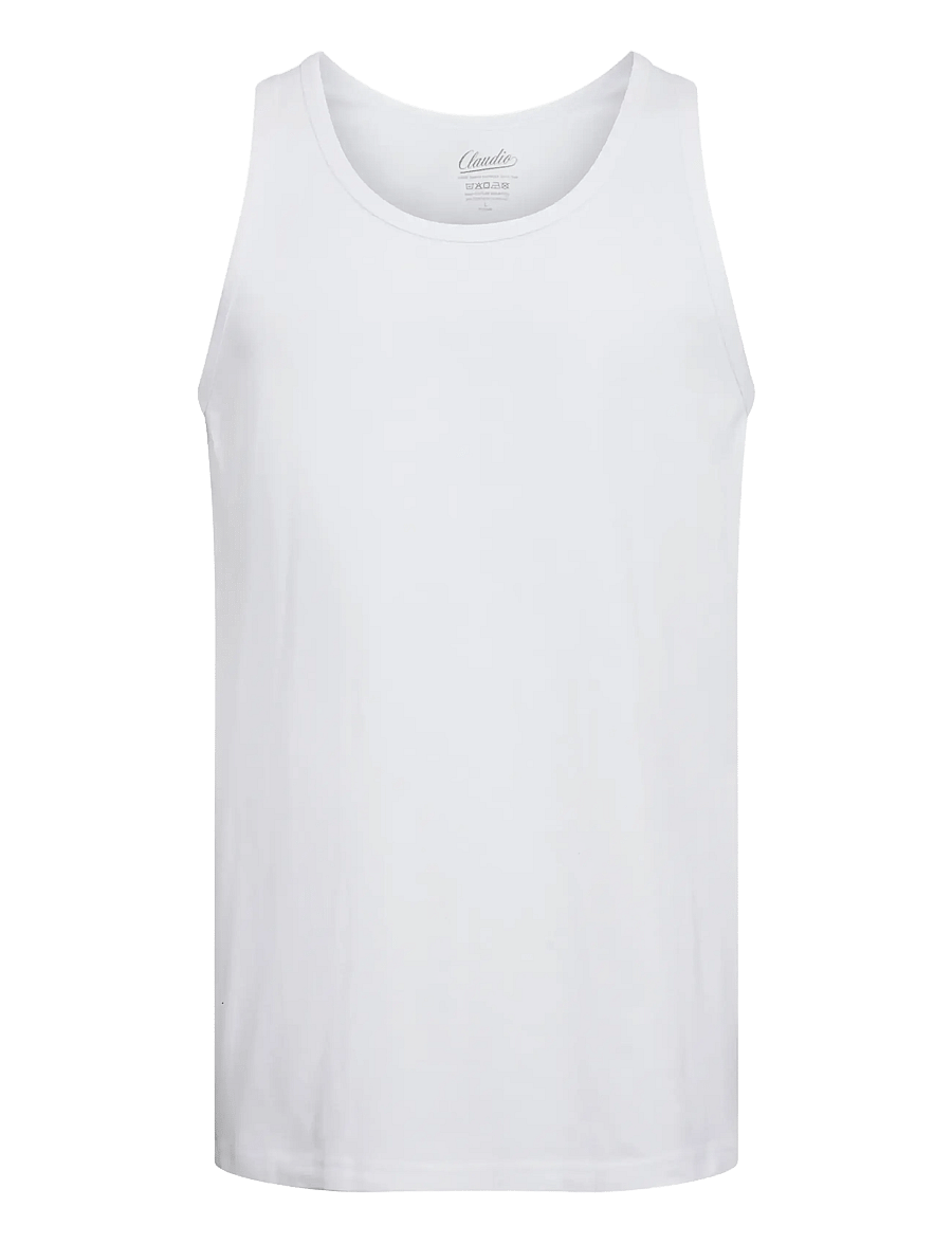 Claudio - Claudio 2-pack tanktop cotton - hlýrabolir - white - 1