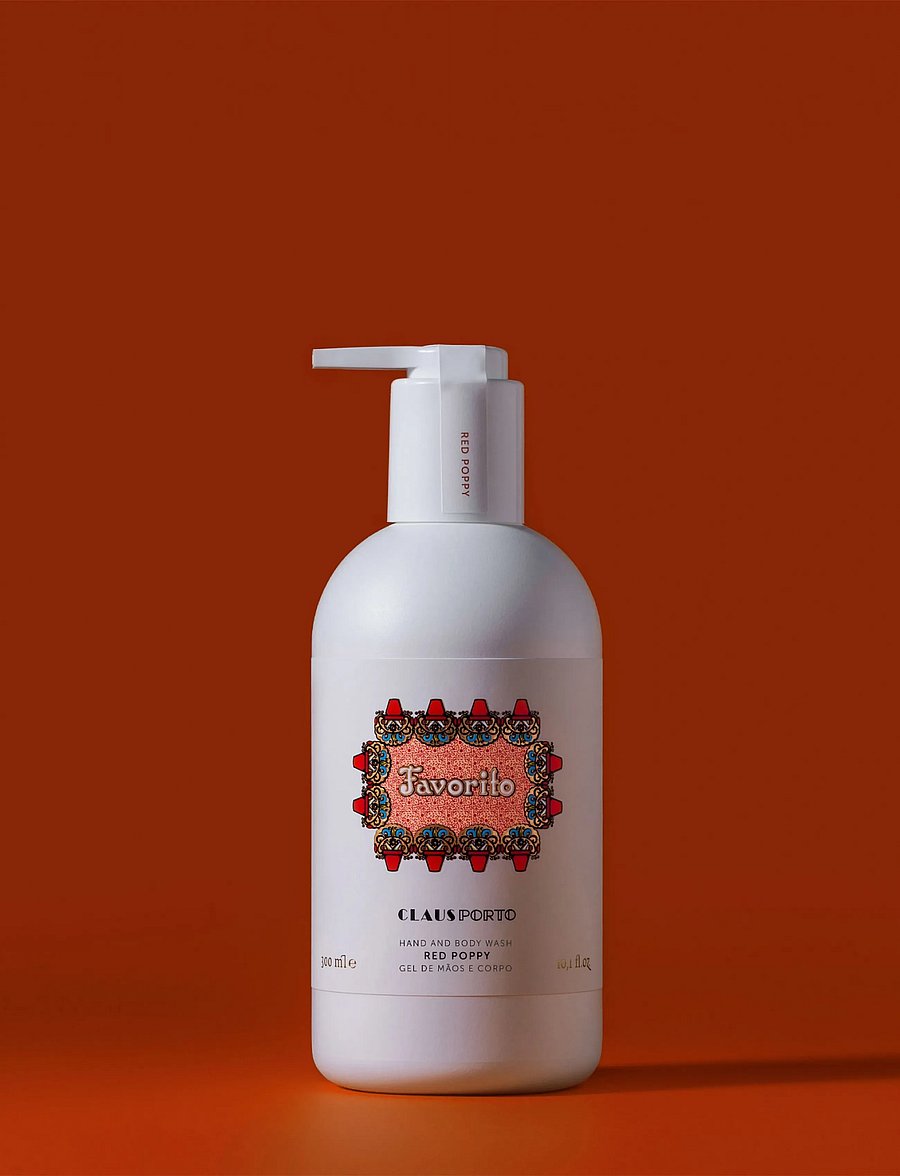 Claus Porto - Favorito Red Poppy Hand & Body Wash - shower gel & bruseolier - red - 3