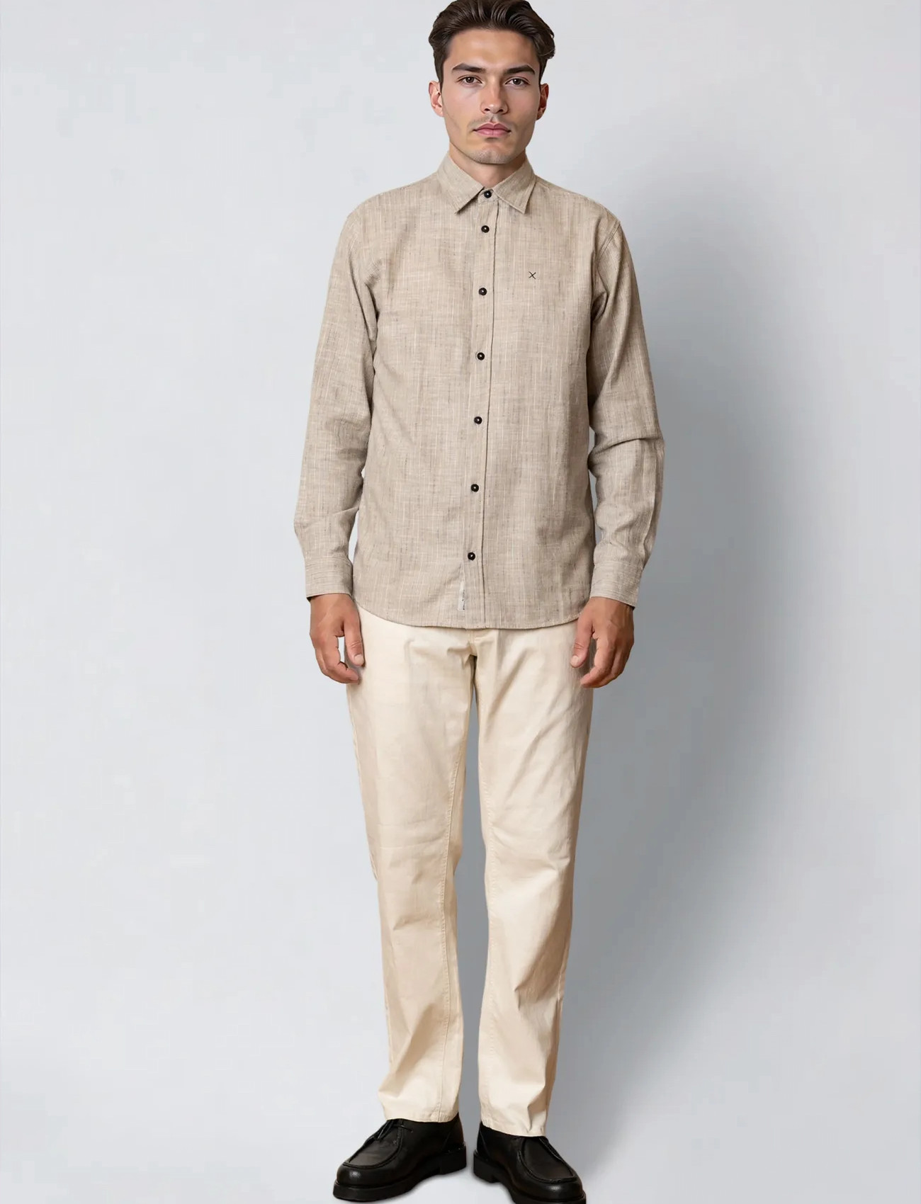 Clean Cut Copenhagen Kelvin Striped Shirt - Cream - S 1